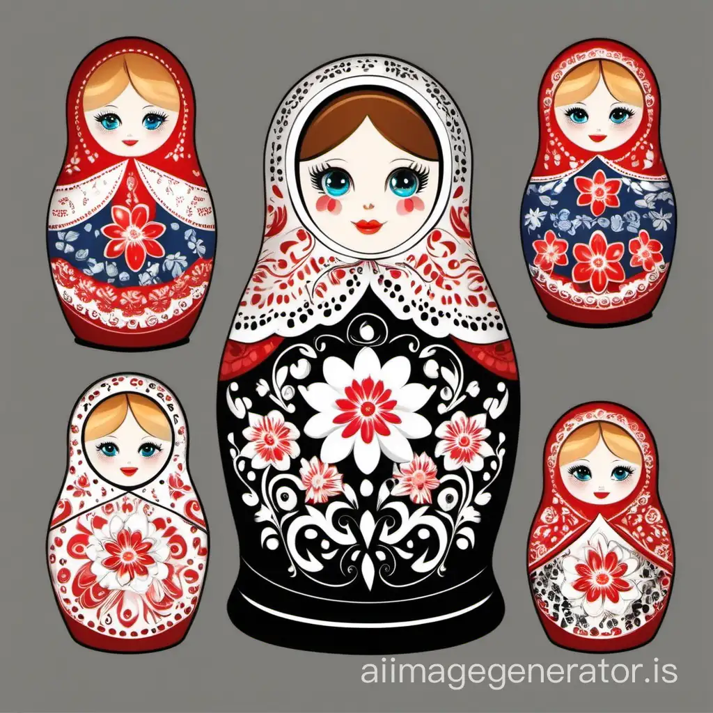 Russian matryoshka on a transparent background