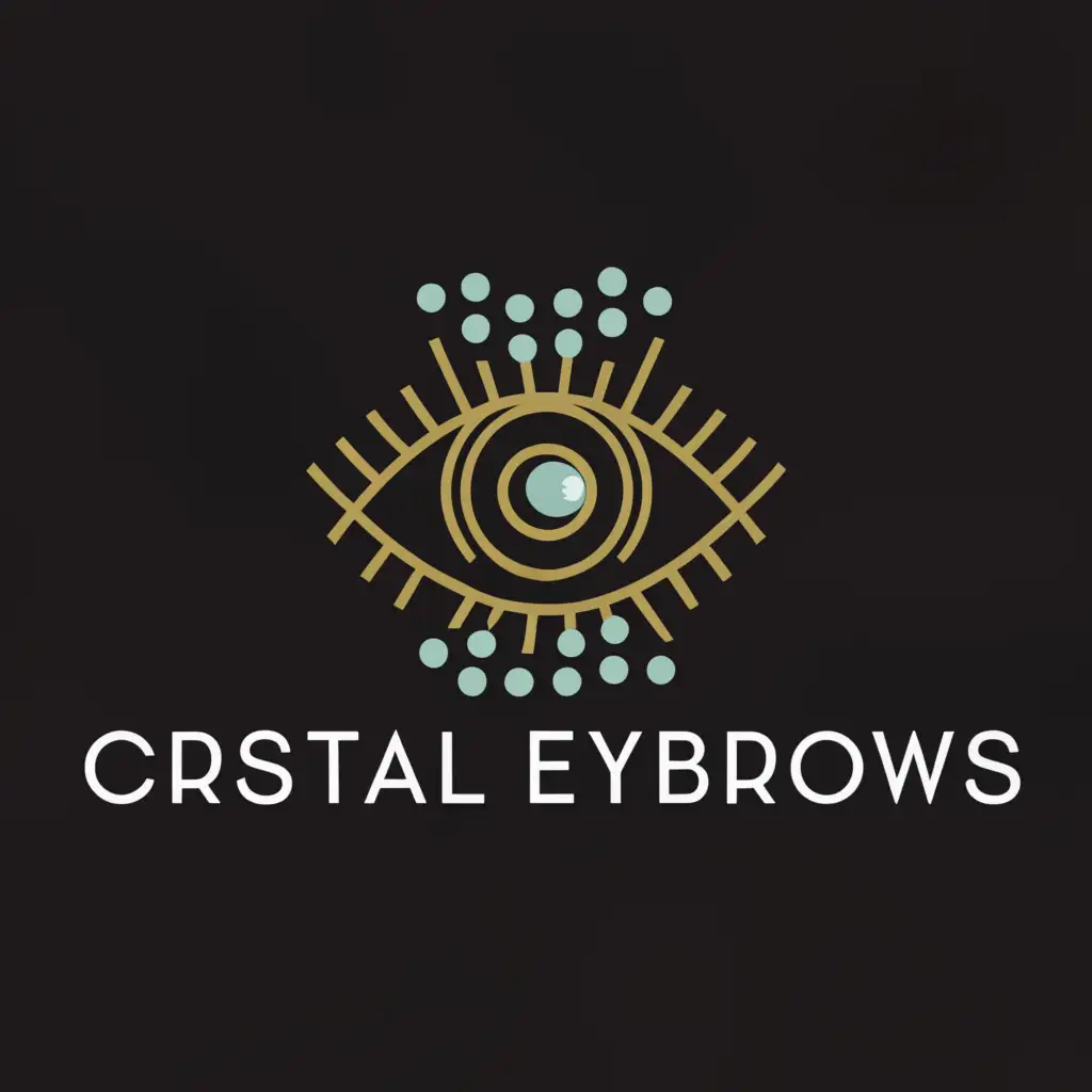 a logo design,with the text "Crystal Eyebrows", main symbol:Eyes,Minimalistic,clear background