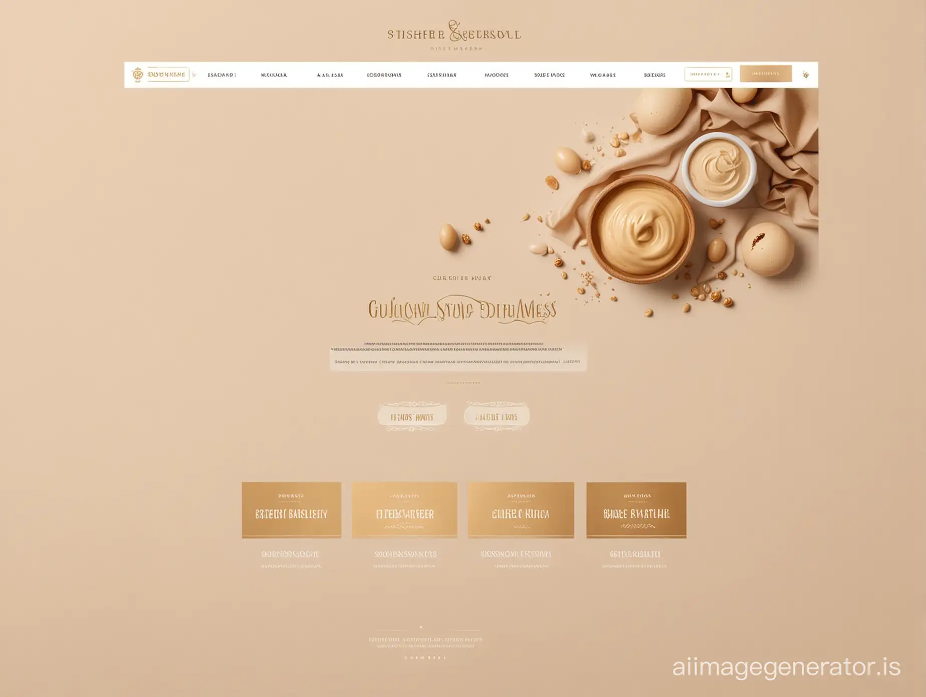 website, Footer template, ui/ux design,beauty and wellness white and golden beige website ecommerce no products