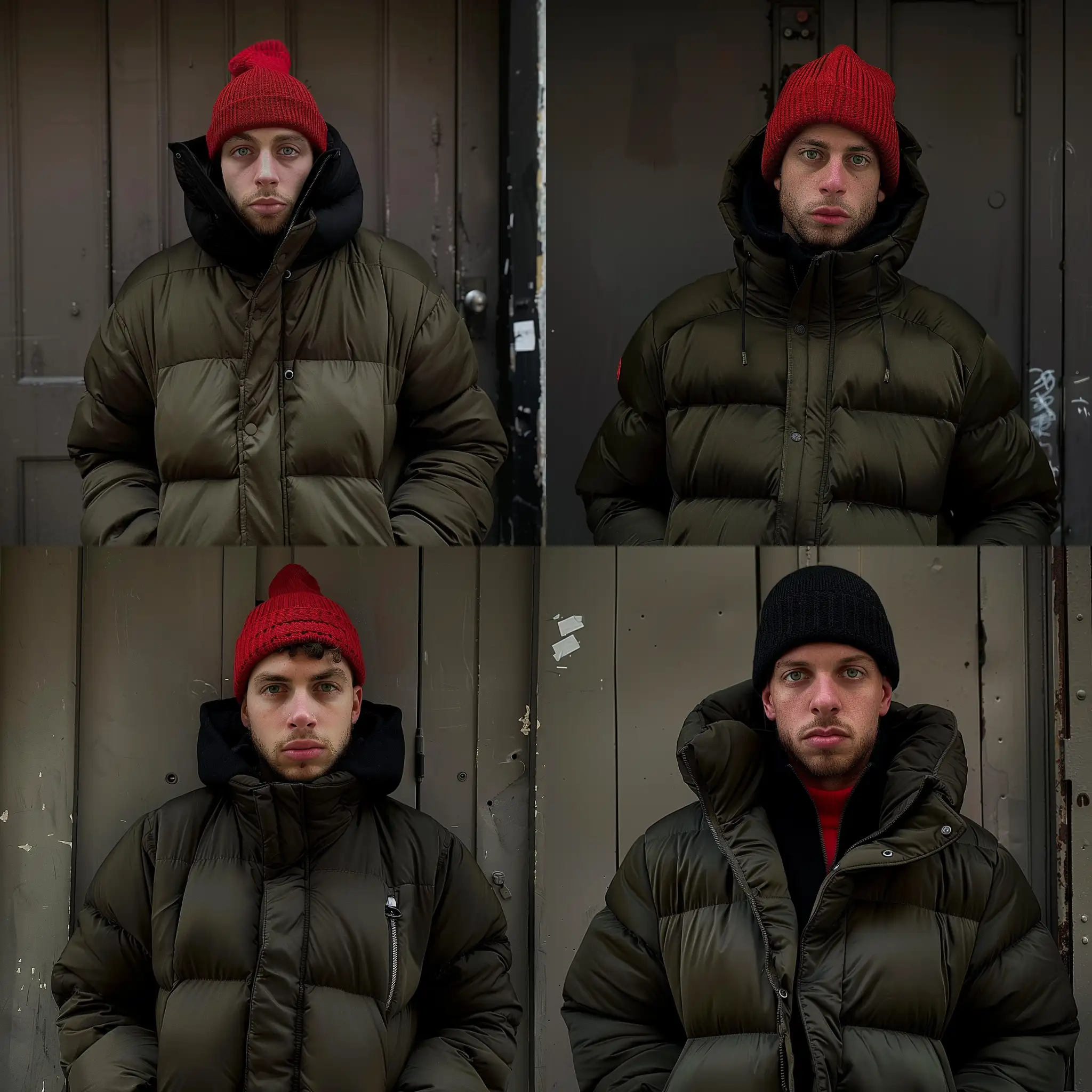 Young-Man-in-Black-Puffer-Jacket-Looking-at-Camera