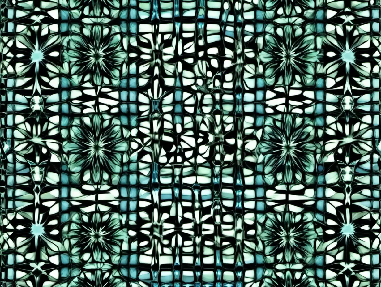 Mesmerizing Kaleidoscopic Pattern in Continuous Cool Light and Dark Colors