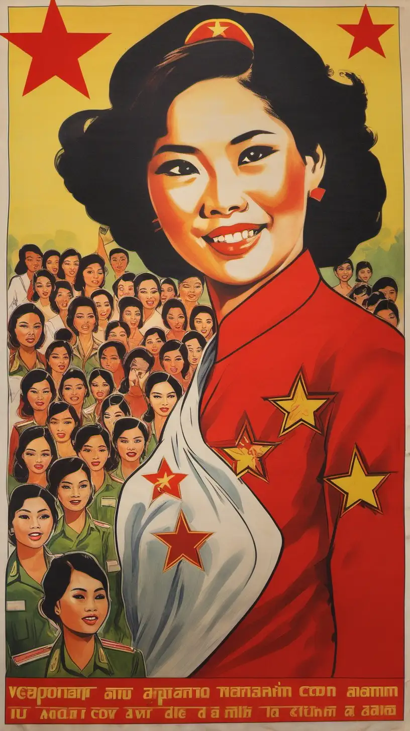 pageants on a vietnamese communist poster about empowering women