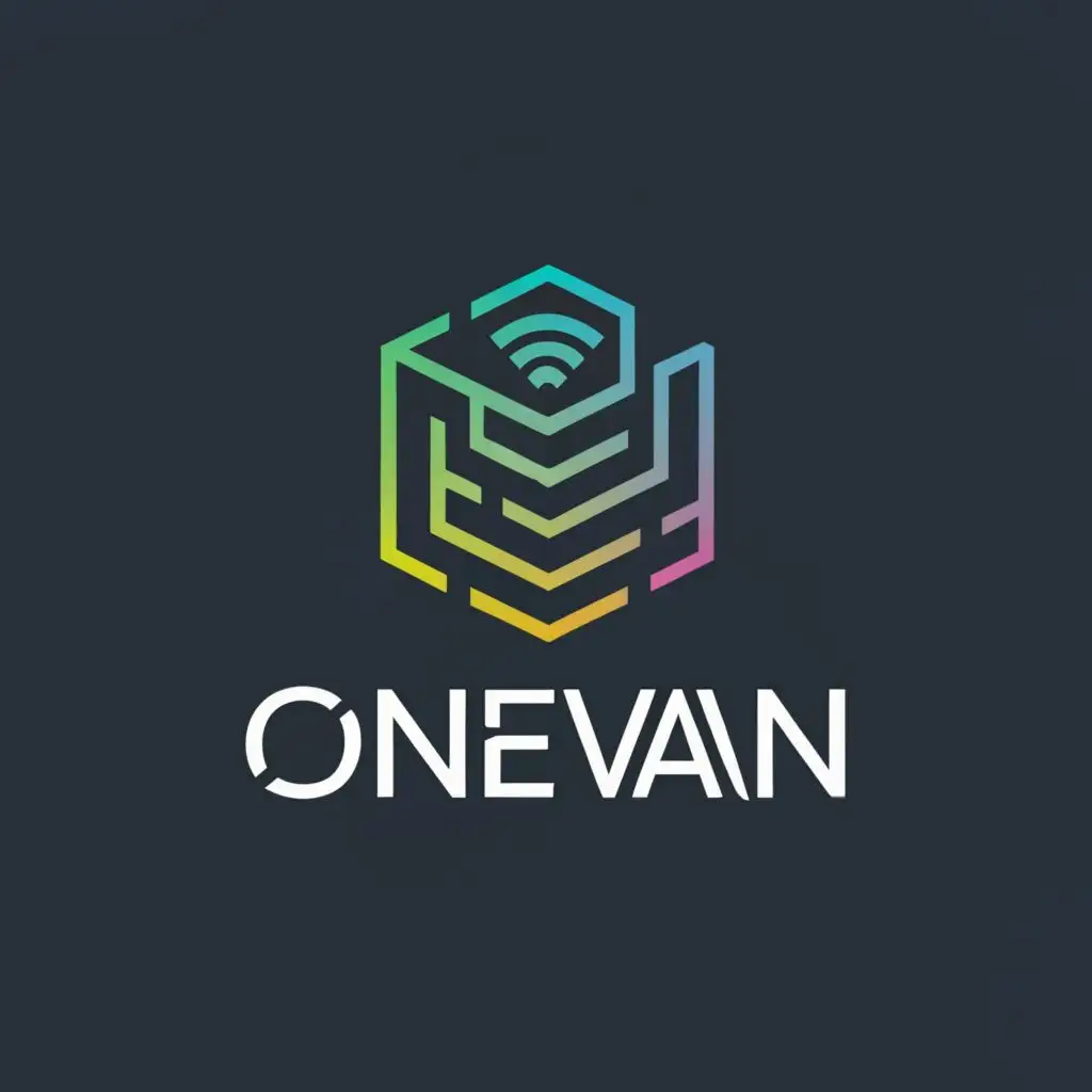 a logo design,with the text "Onevan", main symbol:Computer,complex,be used in Internet industry,clear background