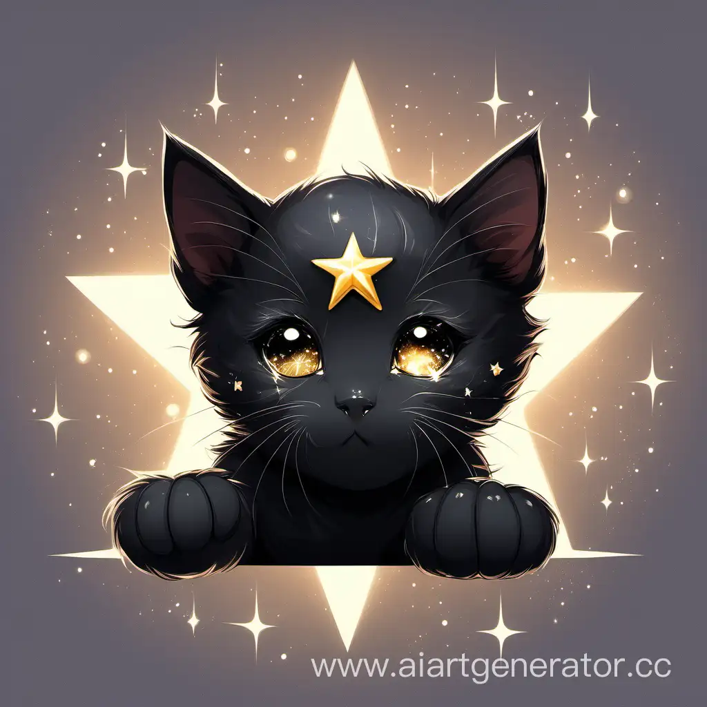 Adorable-Black-Kitten-with-a-Star-on-Its-Forehead