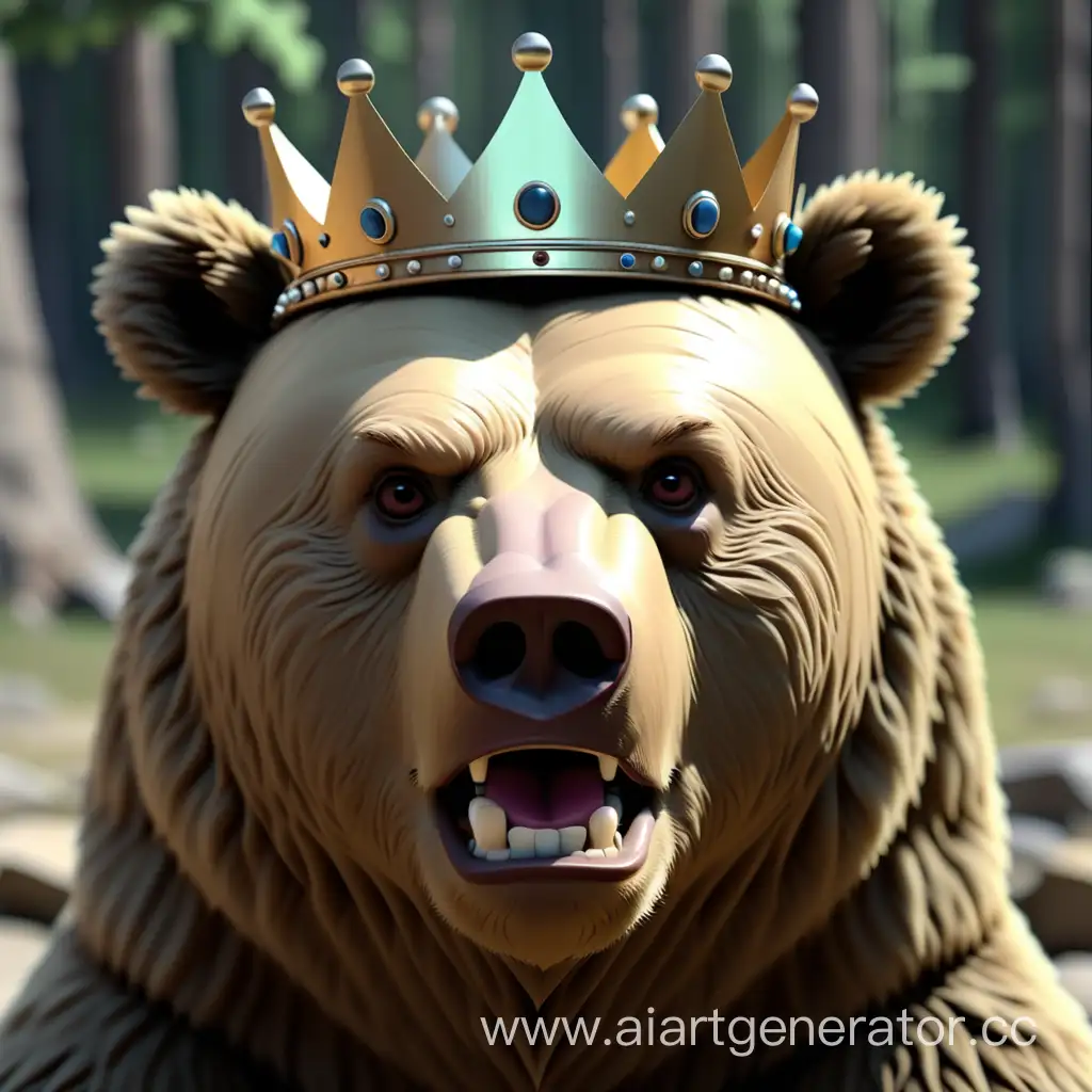 Regal-Bear-Wearing-Crown-in-Majestic-Display