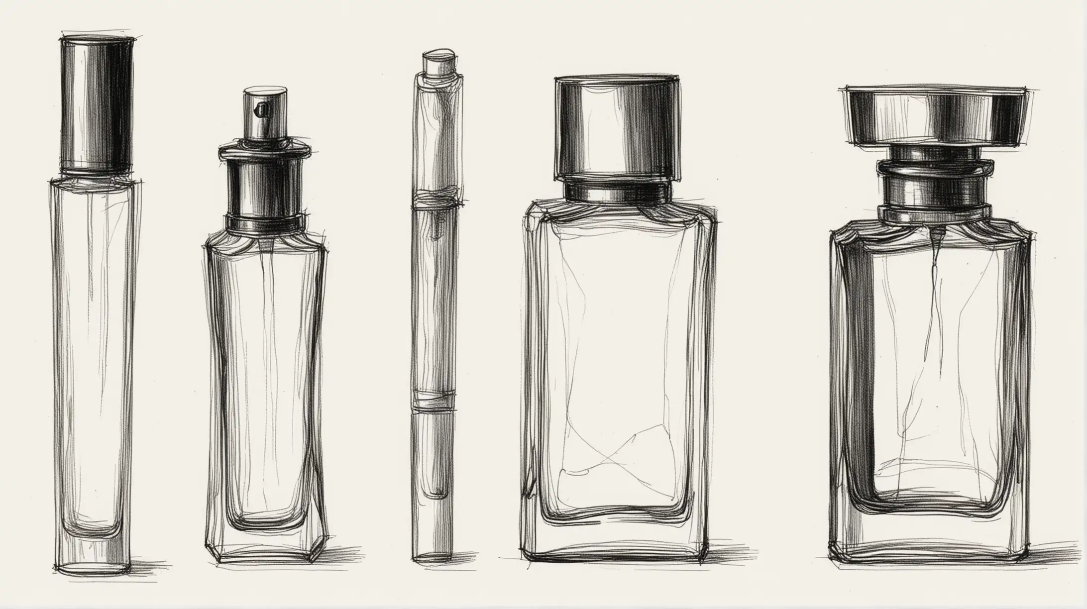 generate some simple sketched cheap mens perfume bottles, marker