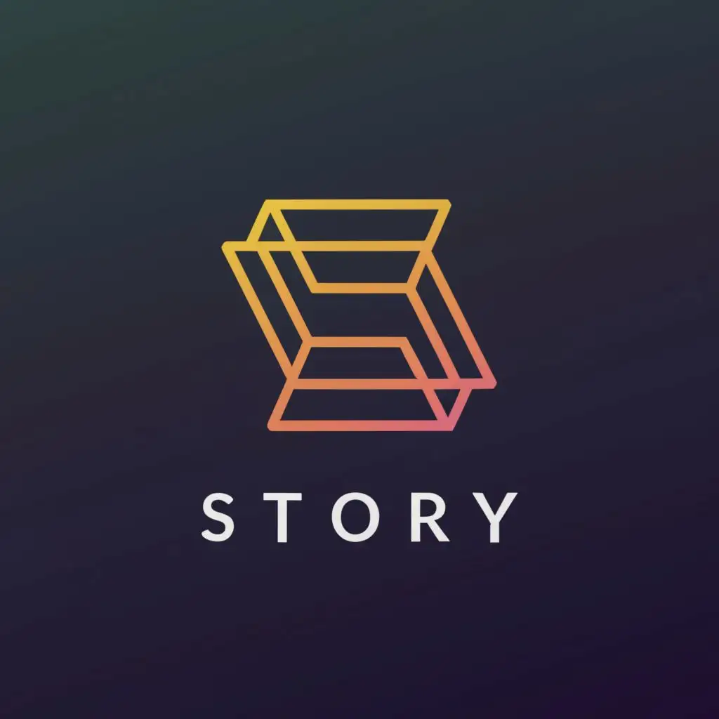 logo, Construct a modern "S" using geometric shapes like lines or triangles, conveying a sleek and sophisticated aesthetic., with the text "Story", typography
