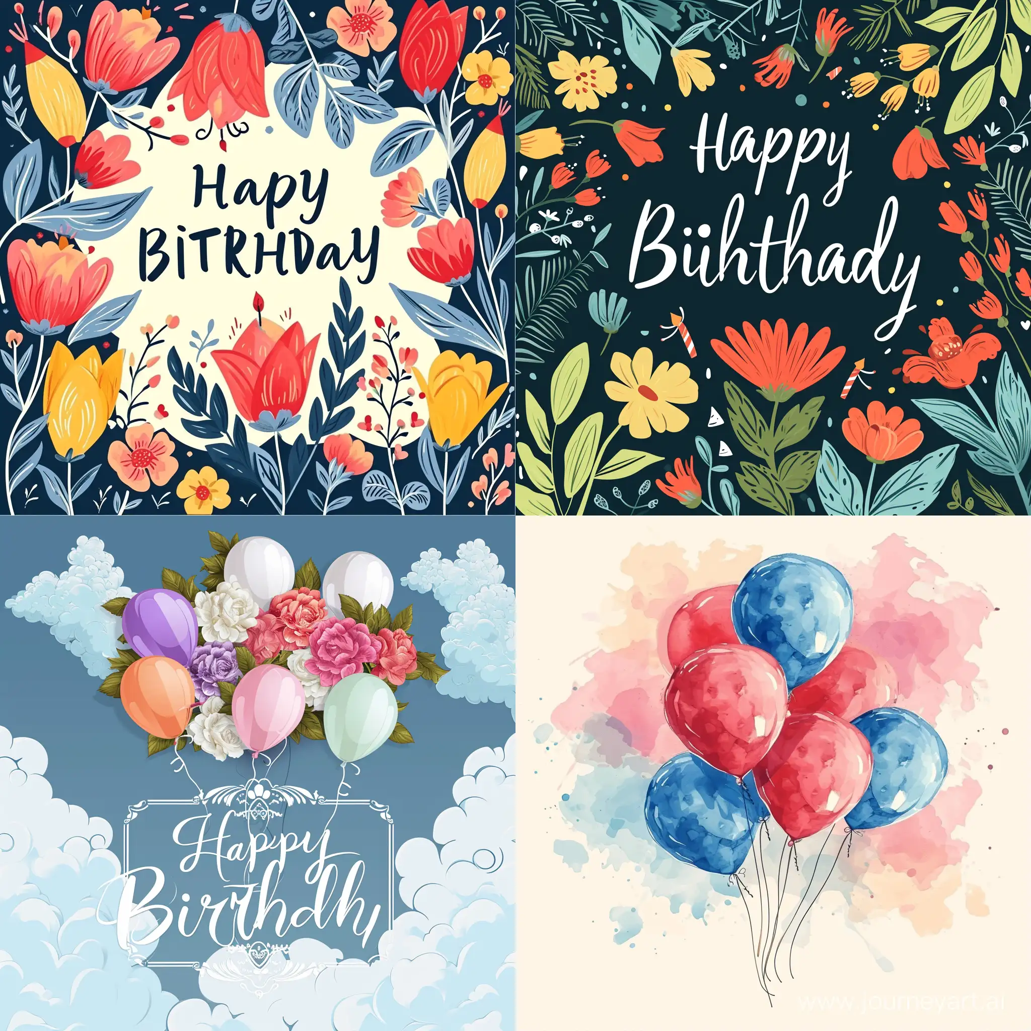 beautiful birthday card, invitation, and party poster