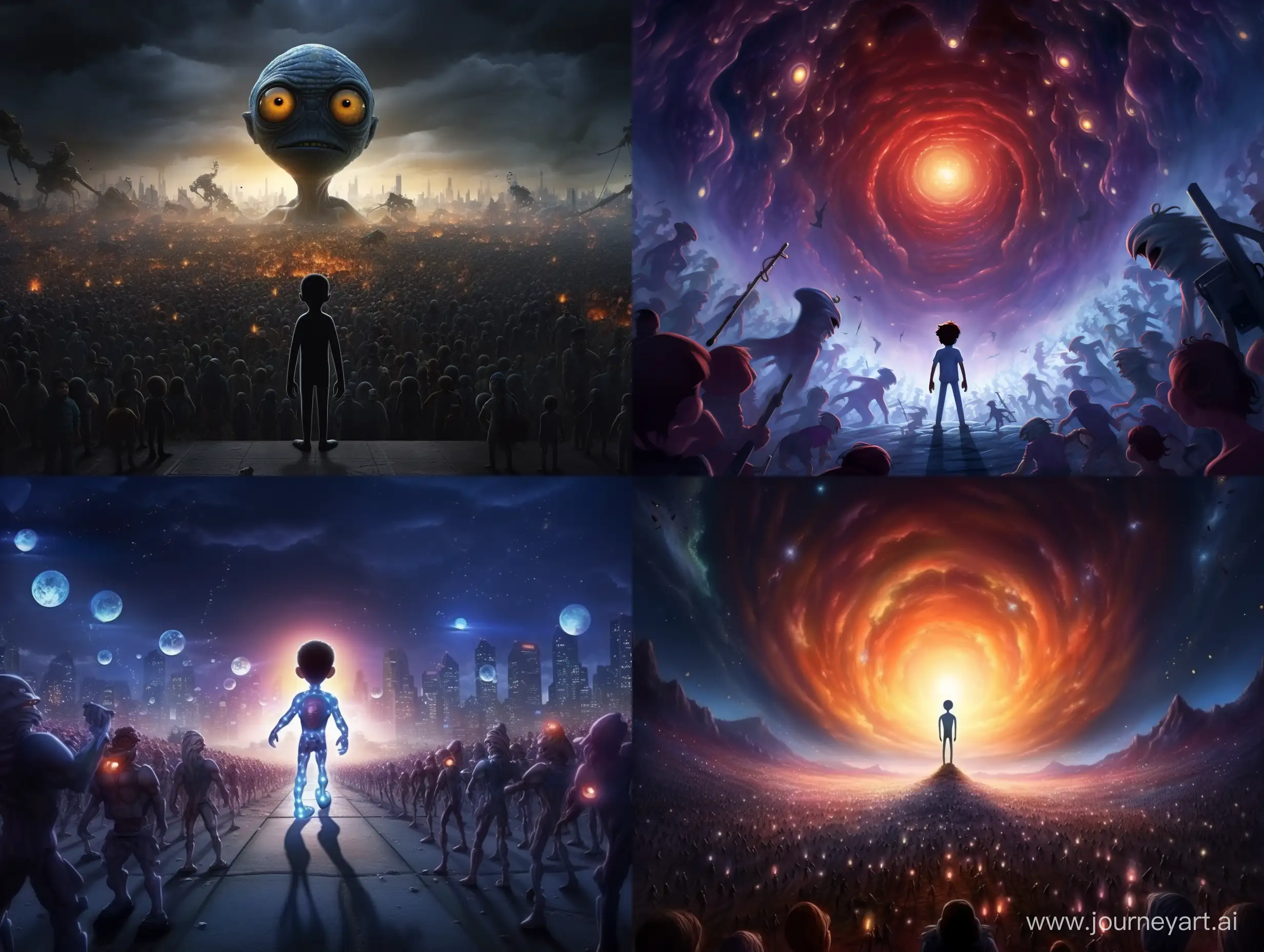 A Pixar poster about an alien race surviving a human invasion, called “Orion”.