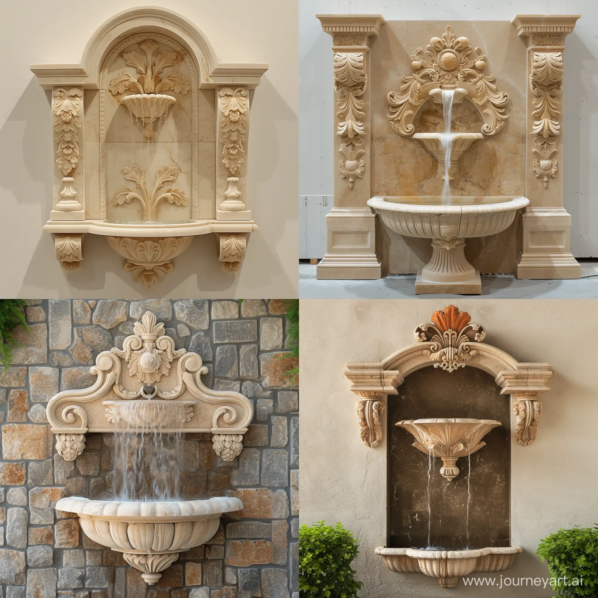 Elegant-Marble-Baroque-Wall-Fountain-in-Square-Format
