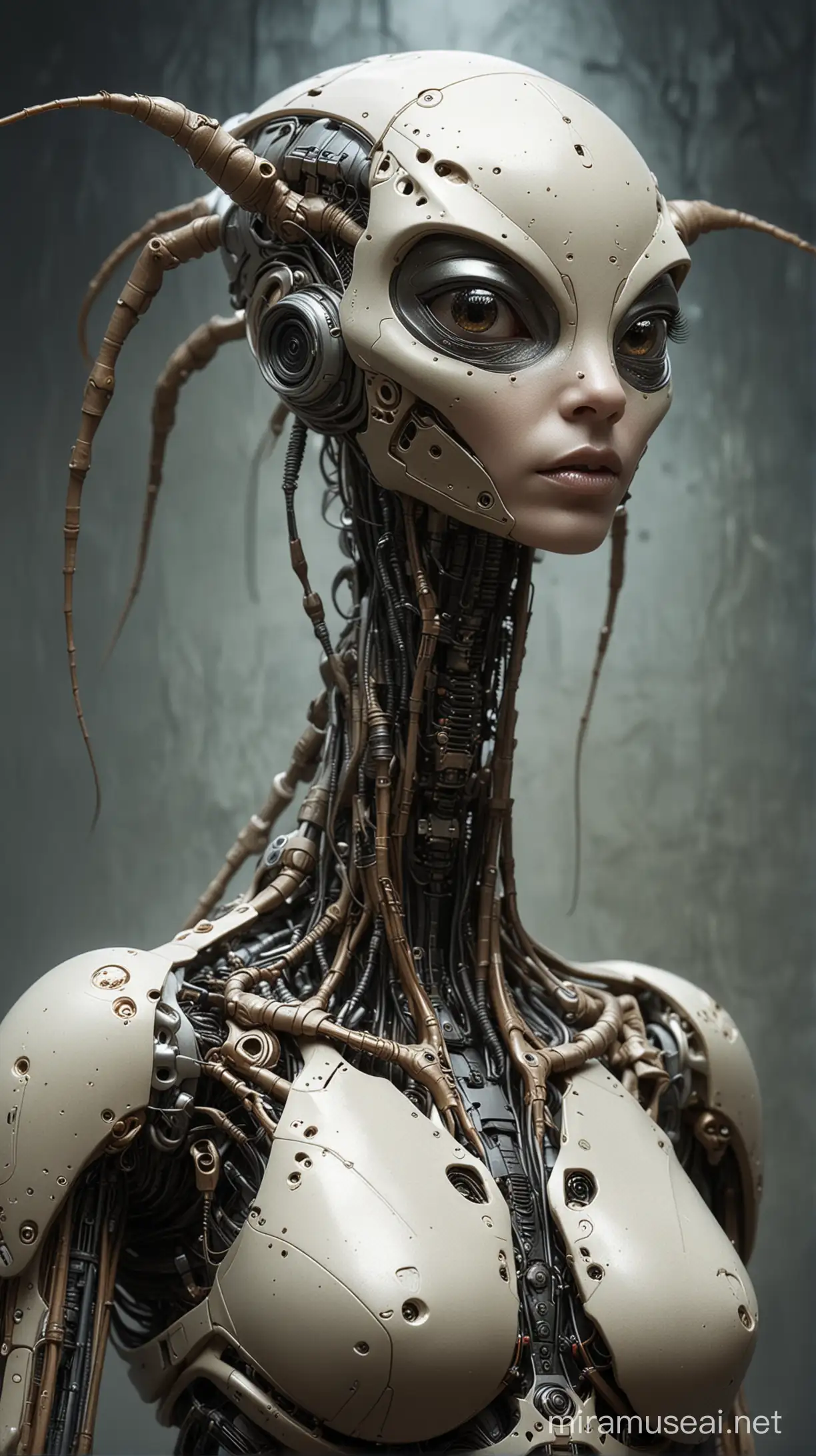 Cyborg Ant, Photo-Alien, Futuristic Fashion. Style Peter Gric art
