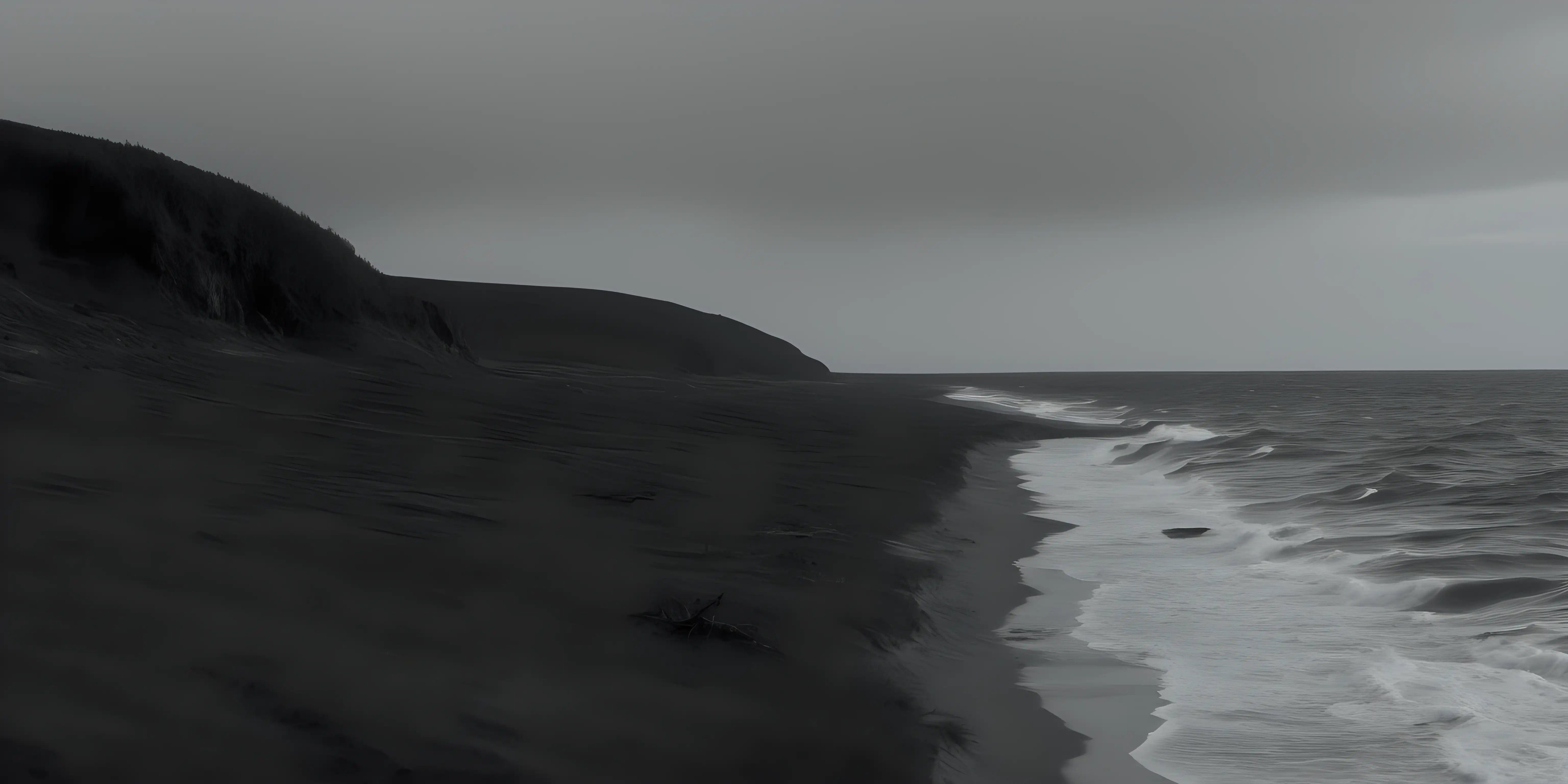 Dystopian Realism Nordic Seascape Fantasy in Detailed Monochrome