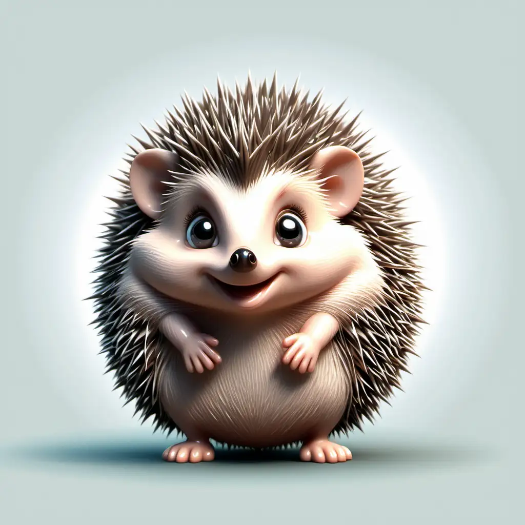 UltraDetailed Cartoon Style of a Cute Baby Hedgehog