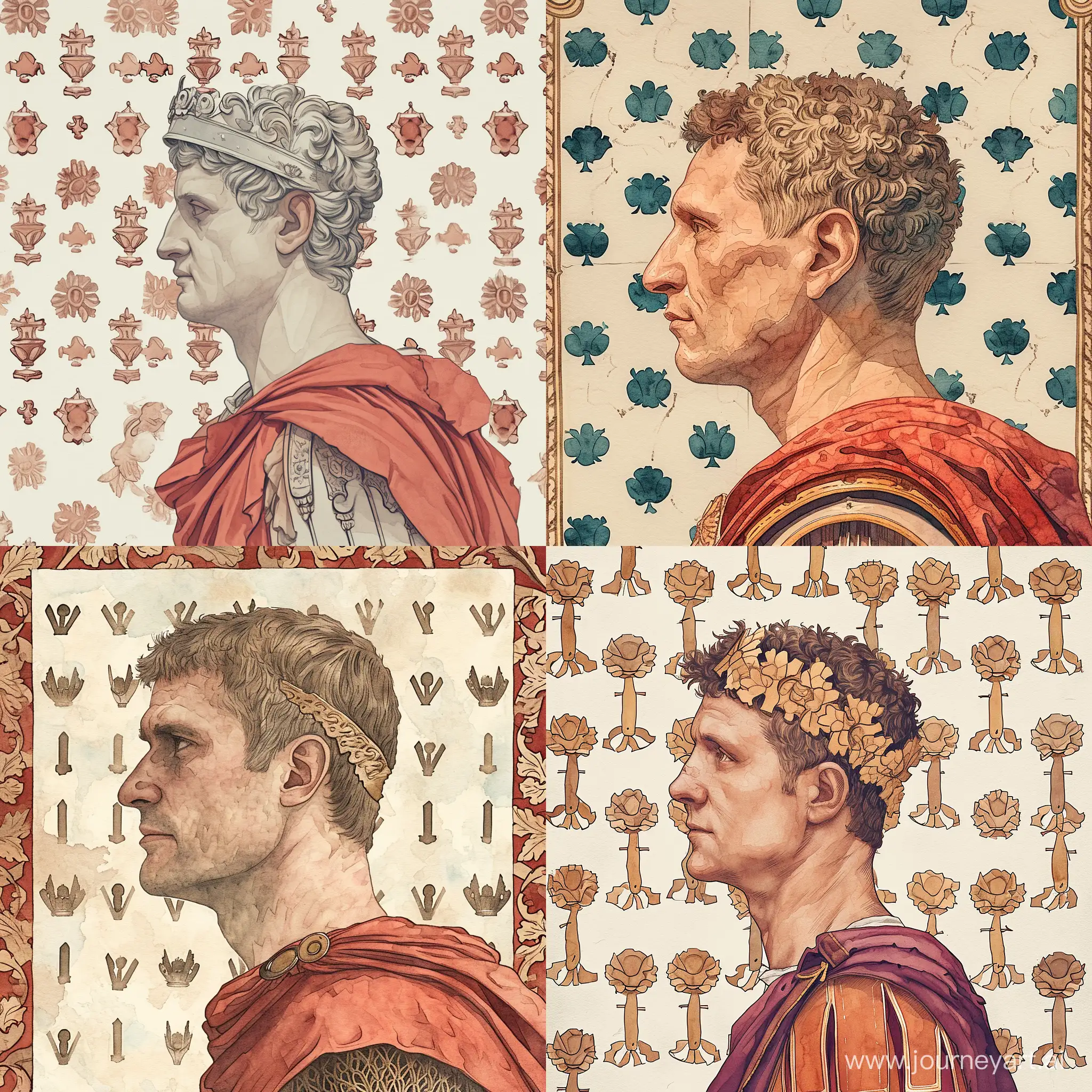 Ancient-Roman-King-Romulus-Silvius-Portrait-on-Club-Pattern-Background