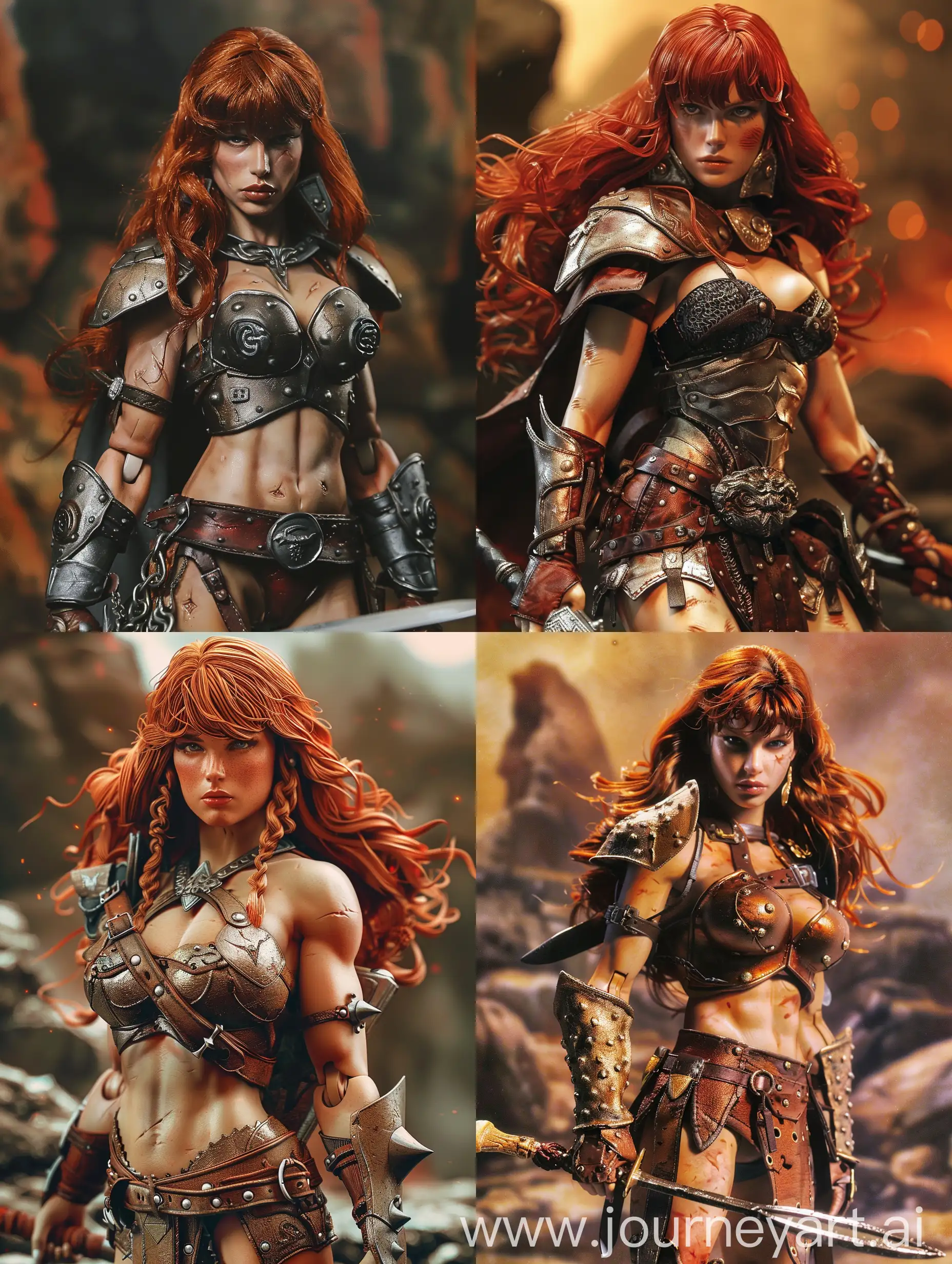 Dynamic-Battle-Scene-Featuring-Red-Sonja-in-Hyper-Realistic-Oil-Painting