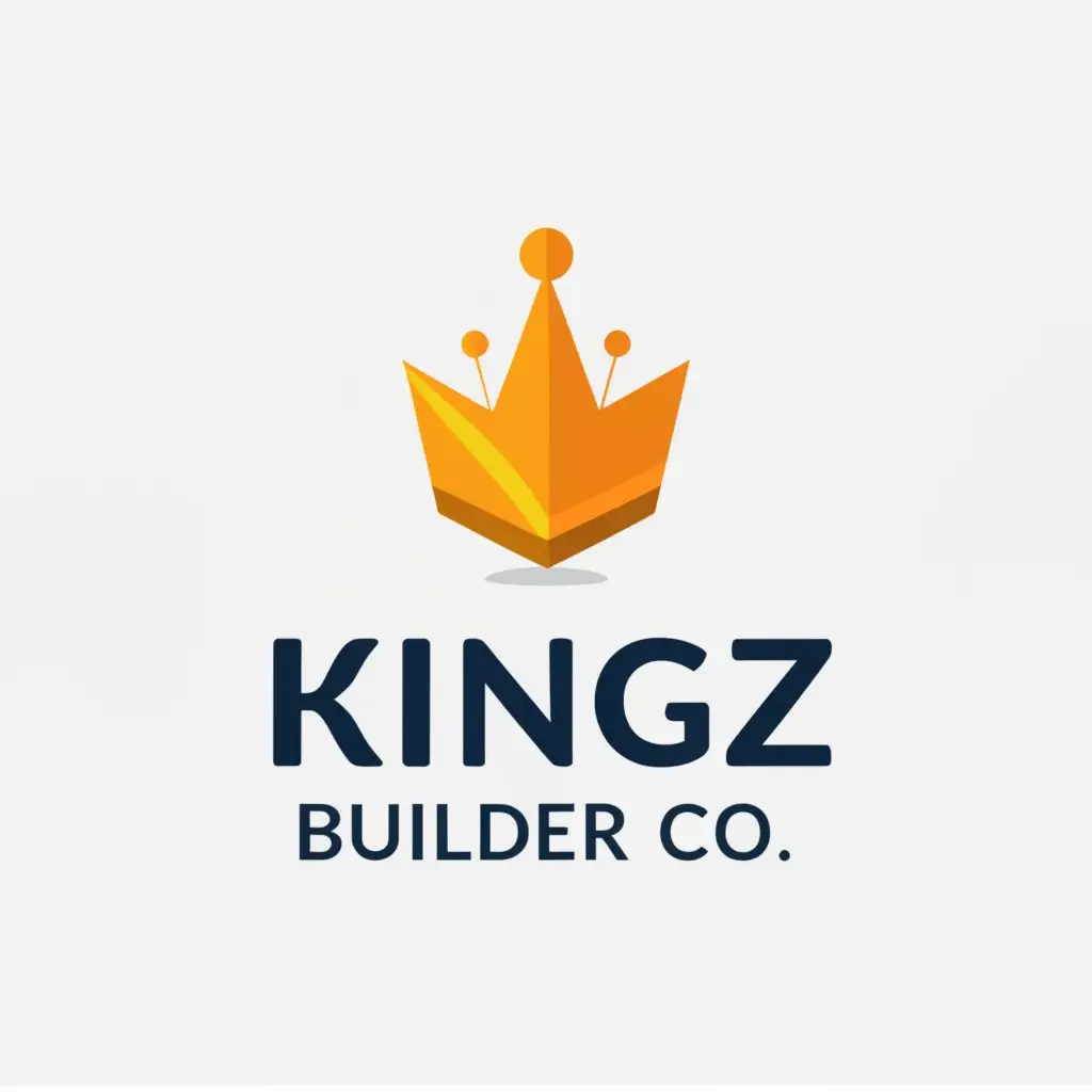 a logo design, with the text 'Kingz Builder Co.', main symbol: blue crown, Moderate, be used in Construction industry, clear background
