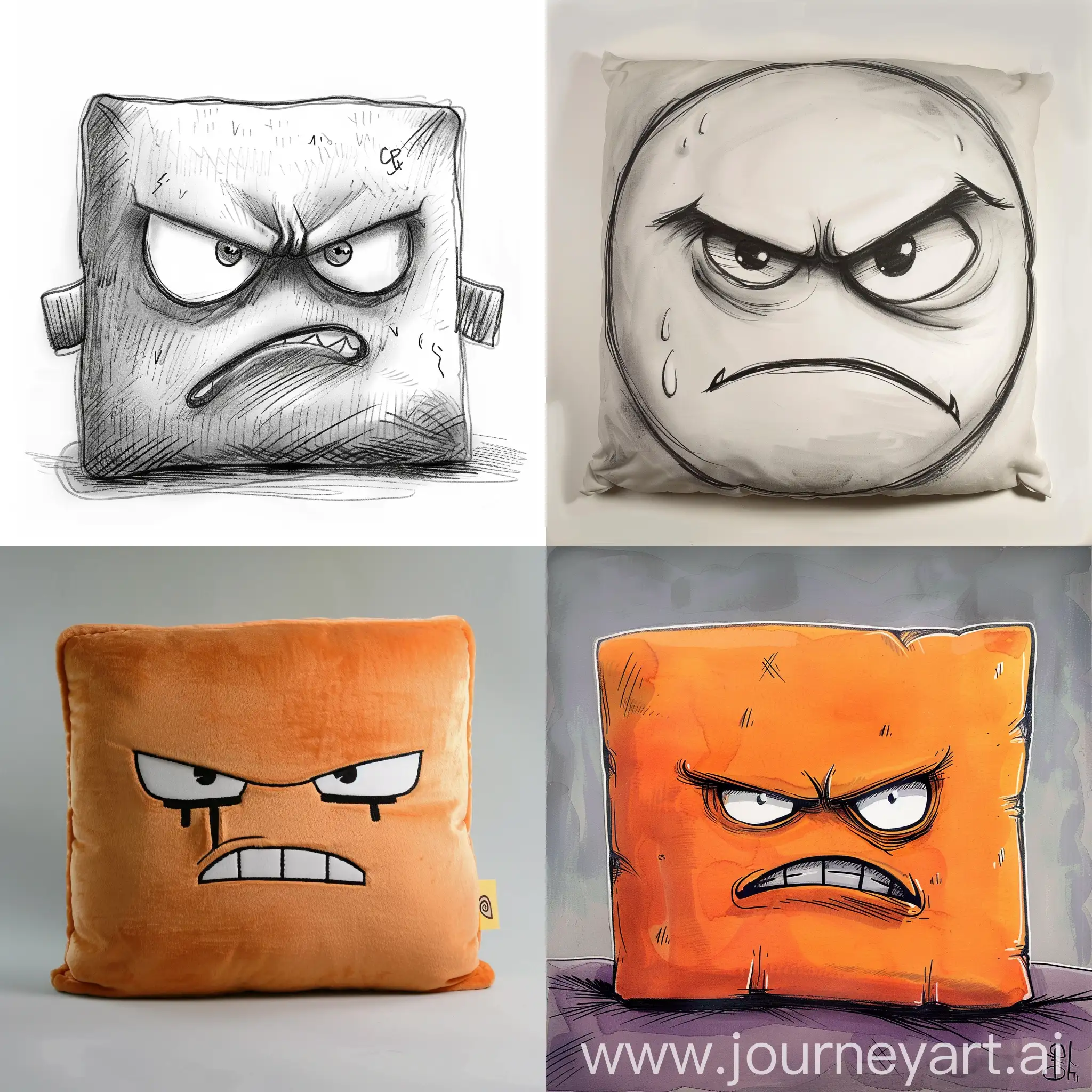 Angry-Pillow-Illustration-Vibrant-Expression-of-Emotion