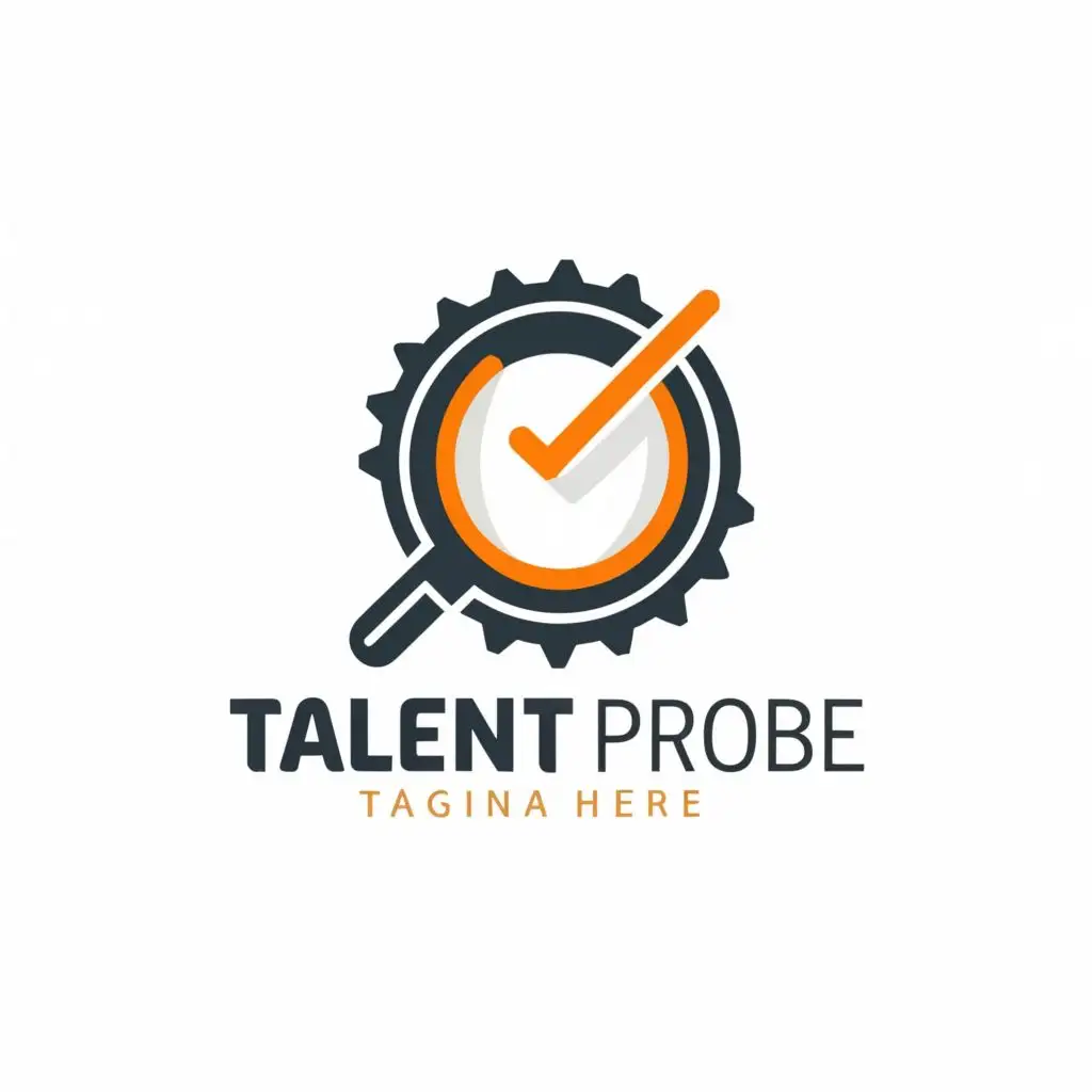 logo, Verify with magnifying glass, with the text "Talent probe", typography, be used in Sports Fitness industry