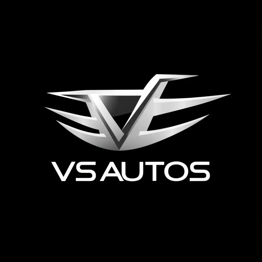 a logo design,with the text "VS Autos", main symbol:car,Moderate,be used in Automotive industry,clear background