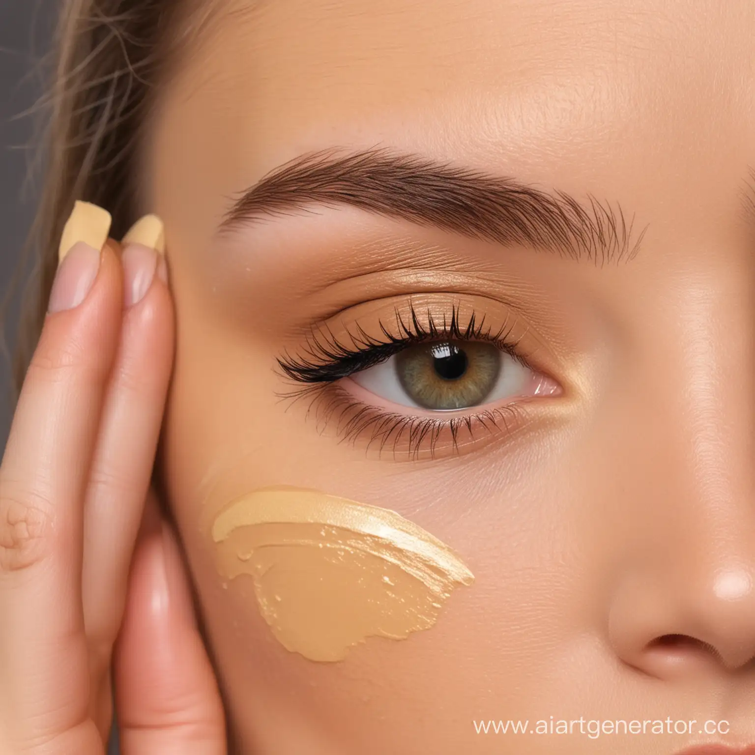 Youthful-Radiant-Makeup-Teen-Girl-Concealing-Dark-Circles-with-FENNEL-Beige-Concealer