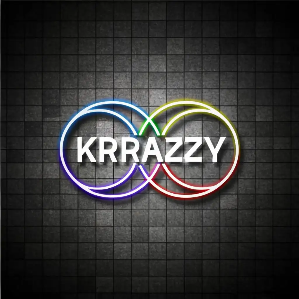 logo, infinity, with the text "Krazzy Neon", typography, be used in Retail industry