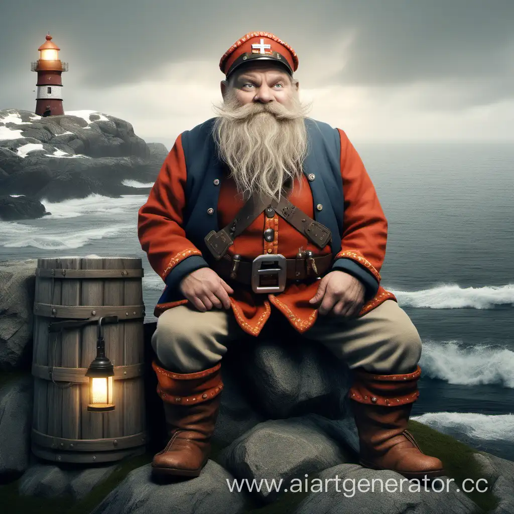 Dwarf skandinavian lighthouse keeper
