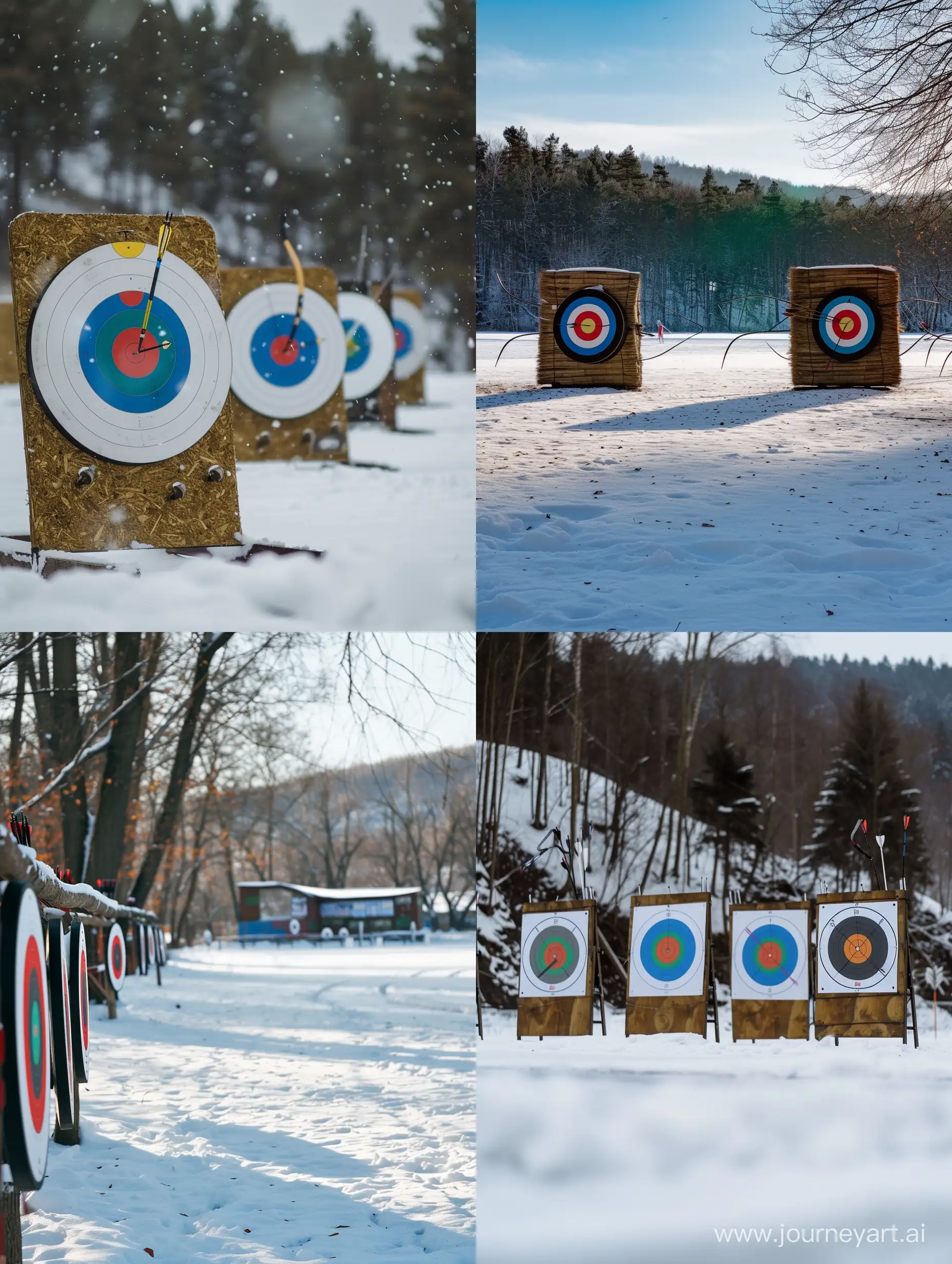 Shooting range for archers in winter