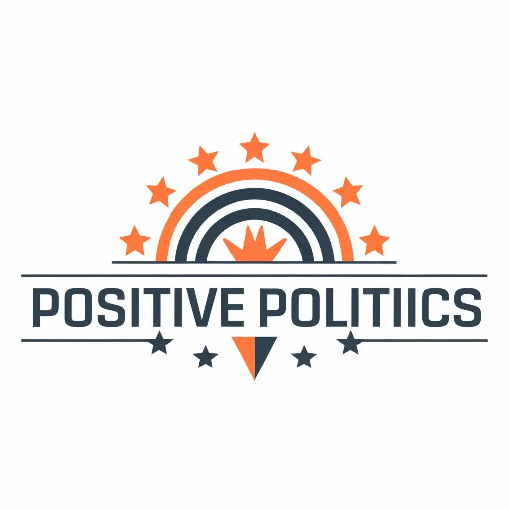 a logo design,with the text "Positive Politics", main symbol:Positive side of politics in the United States.,Minimalistic,clear background