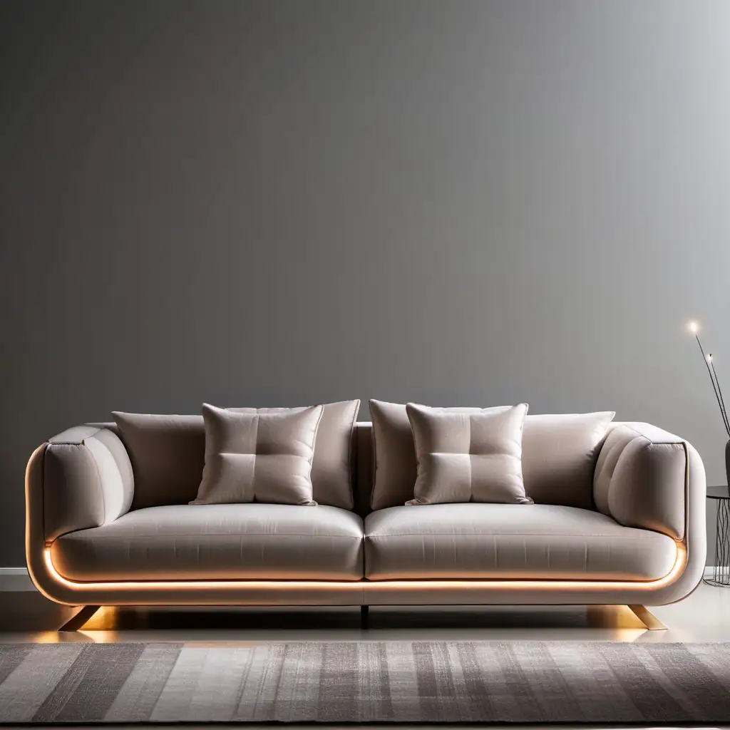 Contemporary Italian Sofa with Turkish Inspired Design and LED Accents
