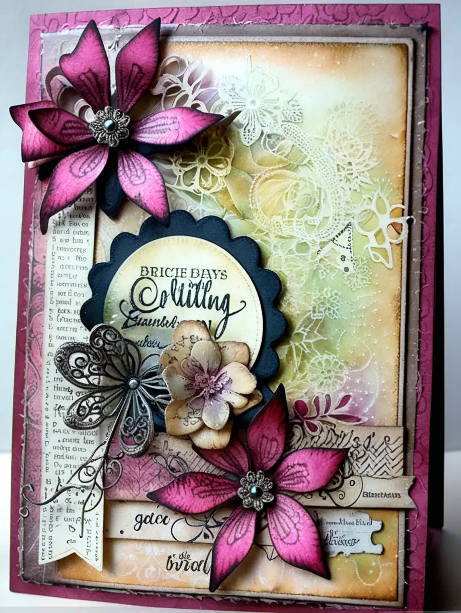 Creative Scrapbooking Card with Distress Ink Technique