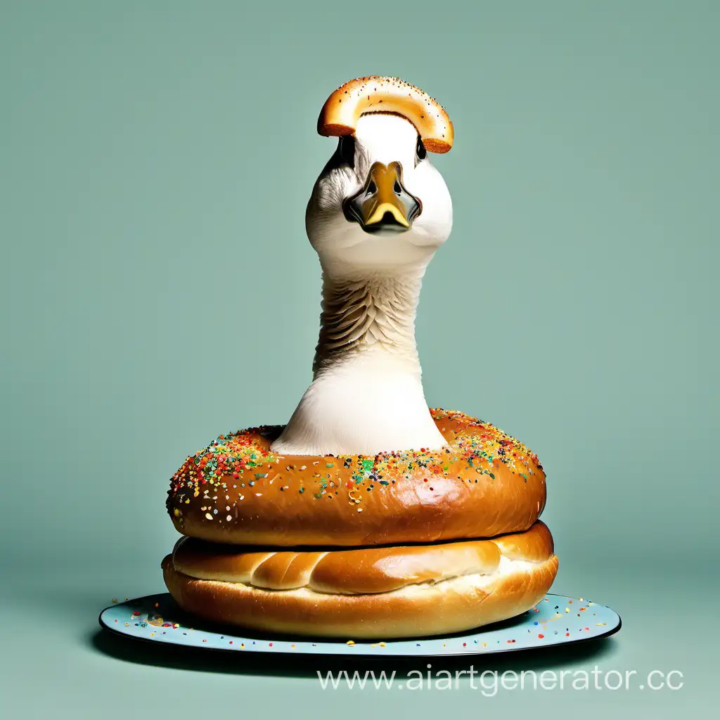 Quirky-Goose-Fashion-Bagel-Necklace-and-Cake-Hat-Extravaganza