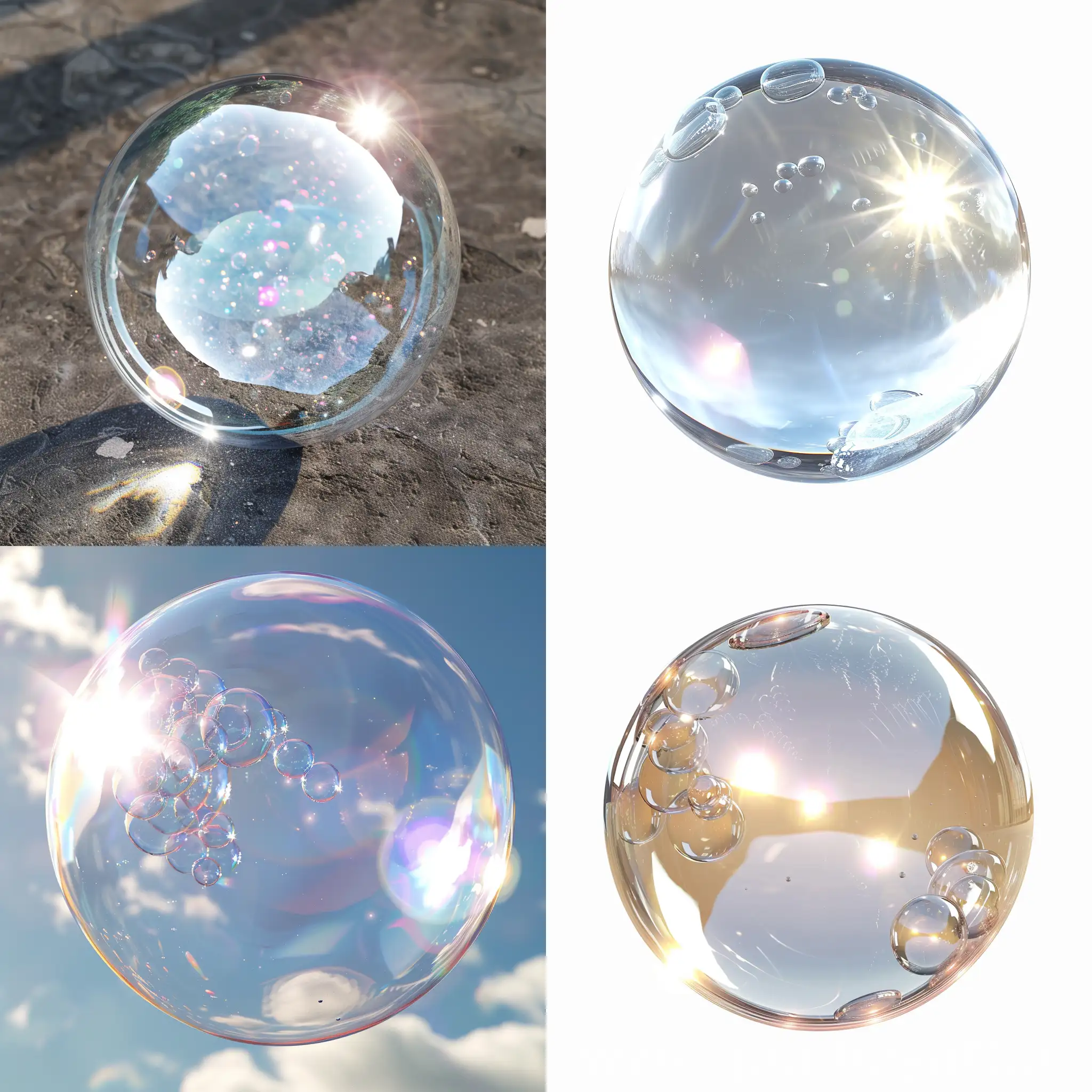 3d bubble,realistic, light shine trough, .png