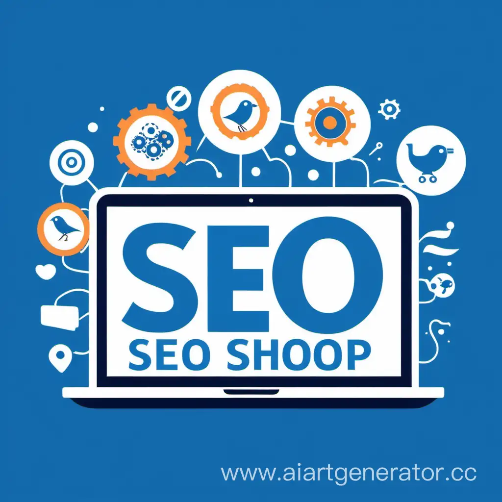 Vibrant-SEO-Shop-Logo-with-Blue-and-White-Contrast