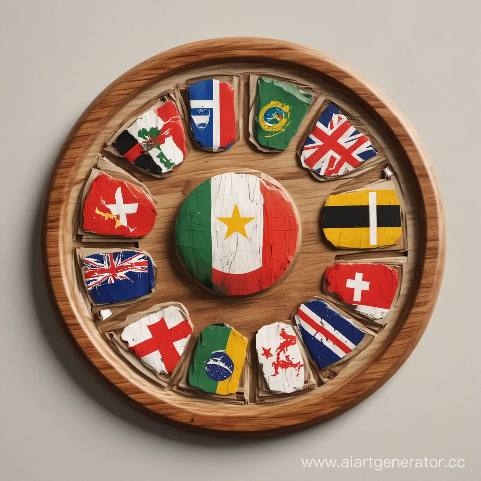 круглый военный логотип с флагами 6  стран