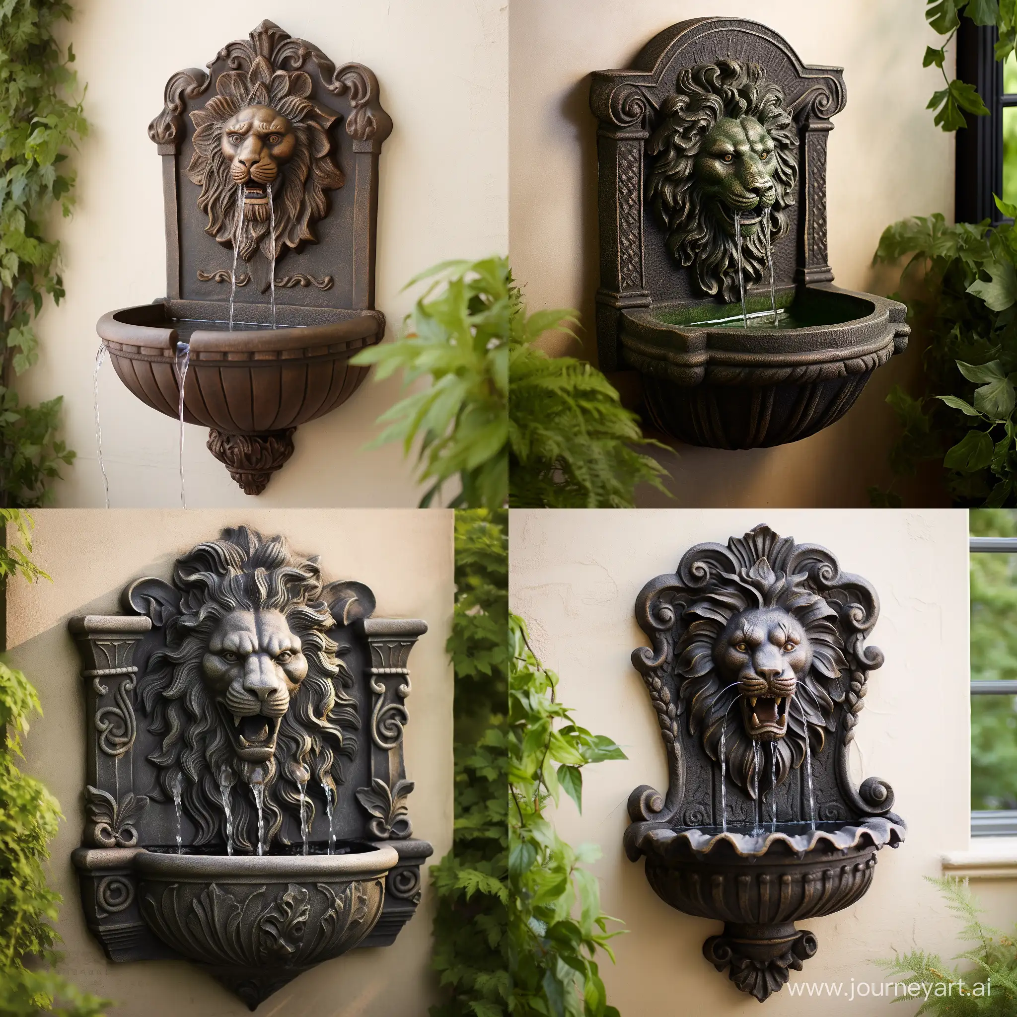 Majestic-LionThemed-Wall-Fountain-Sculpture