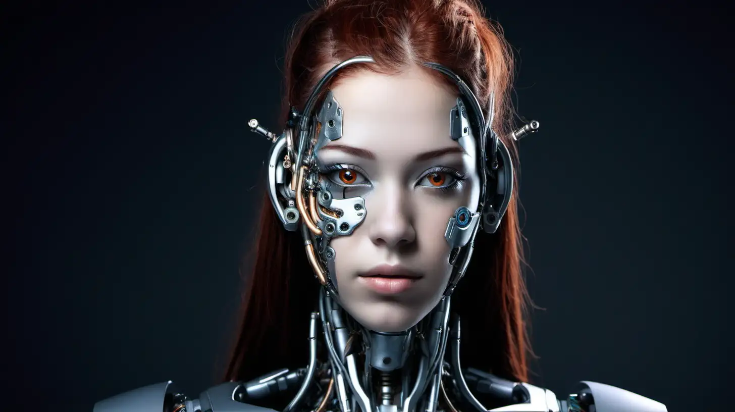 Beautiful 18YearOld Cyborg Woman with Striking Cyborg Features