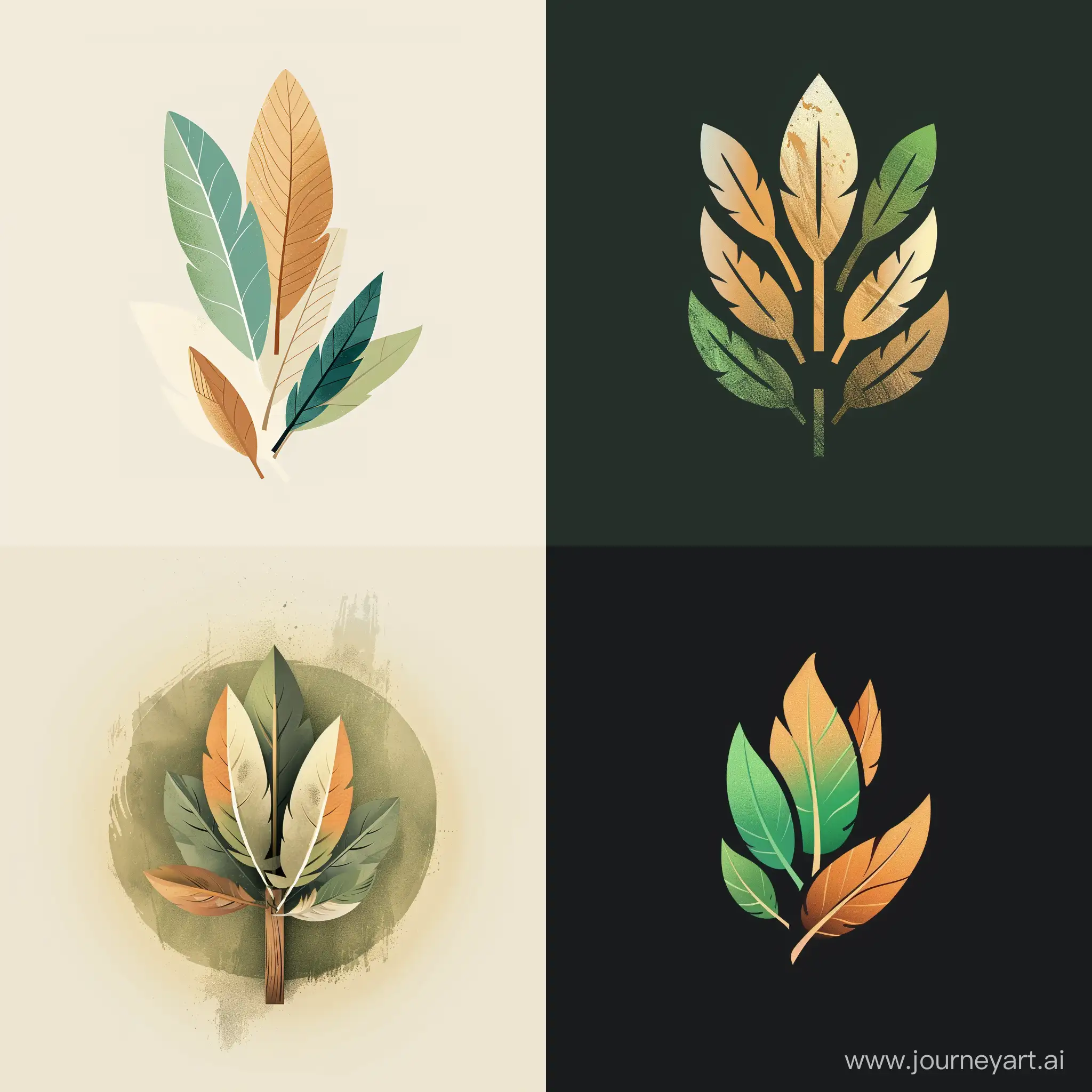Modern-EcoFriendly-Paper-Factory-Logo-with-Feathers-and-Wooden-Elements