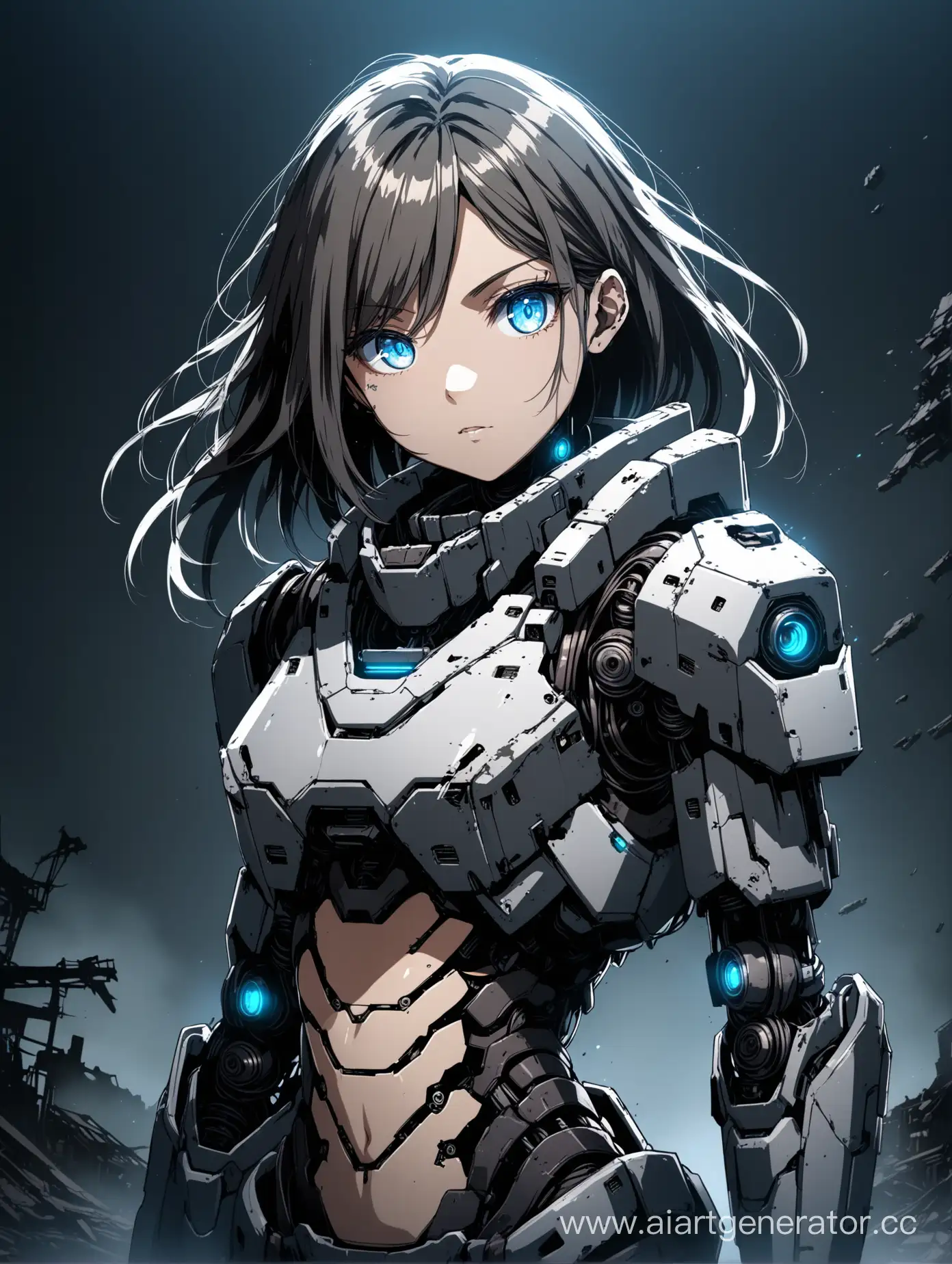 PostApocalyptic-Robot-Girl-with-Bright-Blue-Eyes-in-Anime-Style