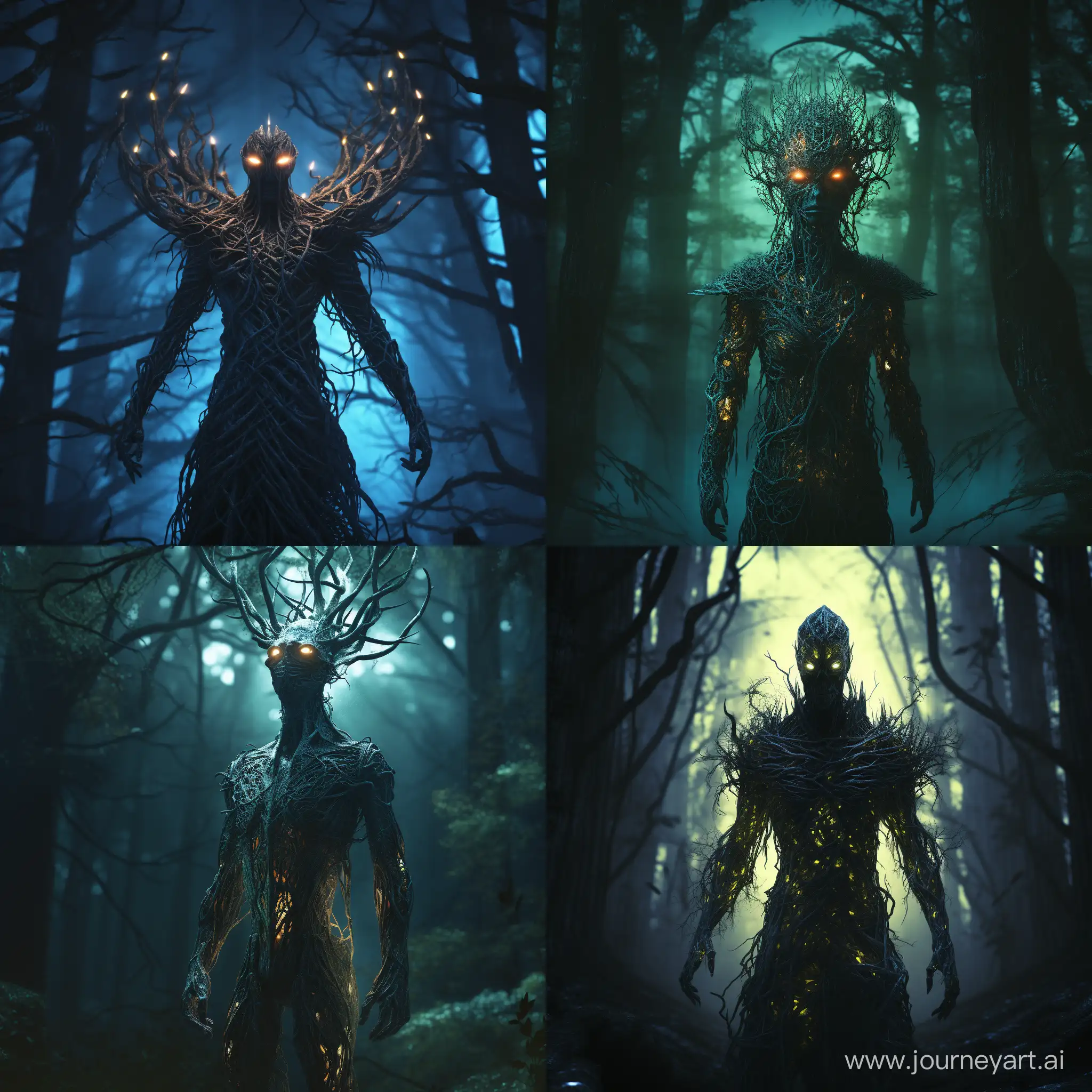 Ethereal-Bioluminescent-Creature-Roaming-in-a-Gothic-Forest