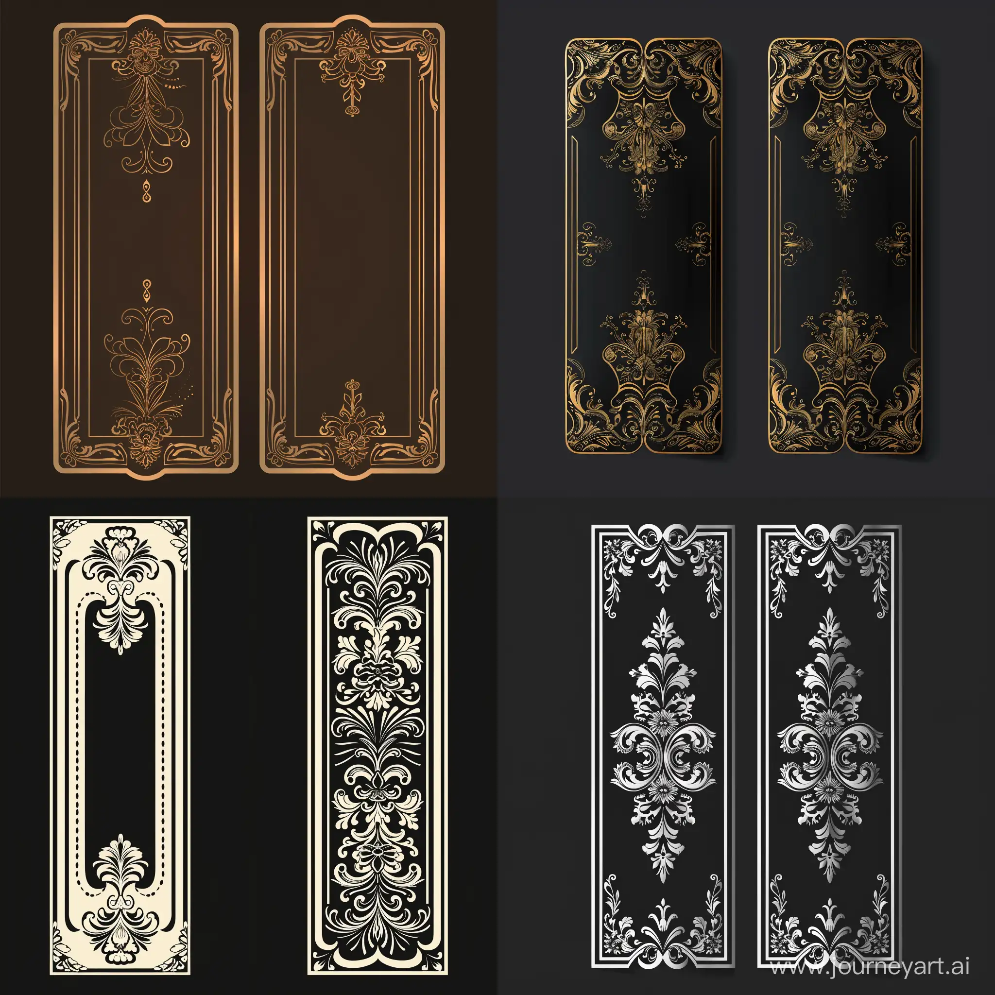 Bookmark design elegant ornaments for classics romance book   