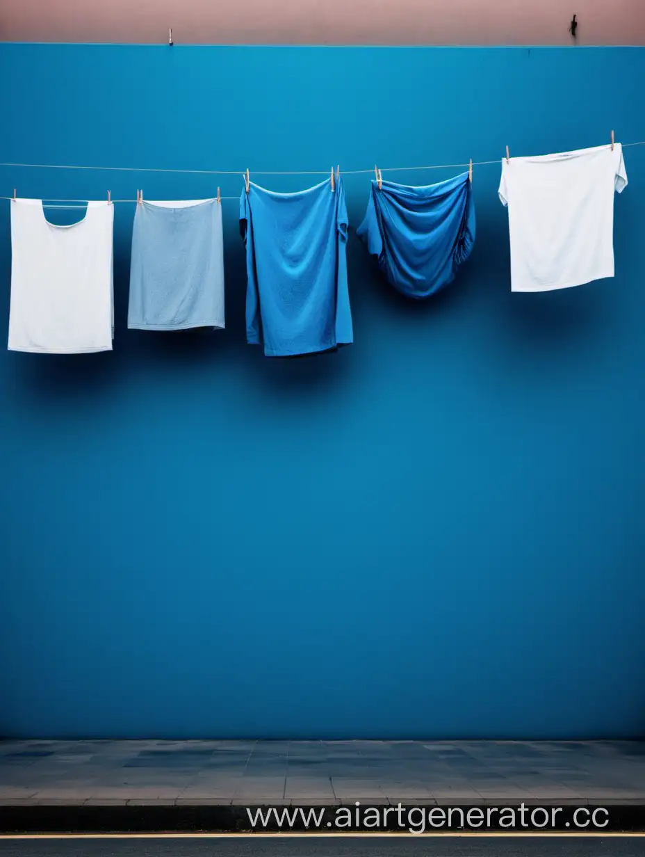 Vibrant-Blue-Laundry-Hanging-to-Dry-in-a-Sunny-Courtyard