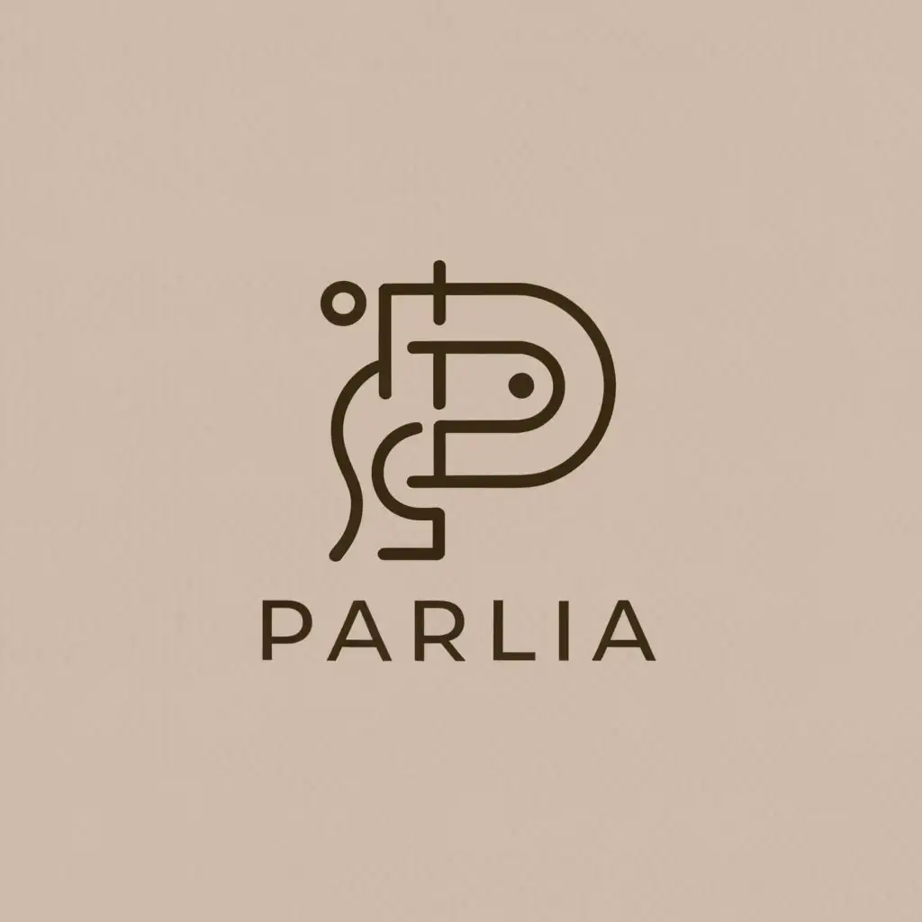 a logo design,with the text "Parlia", main symbol:Furniture without icon just P is logo,complex,be used in Home Family industry,clear background