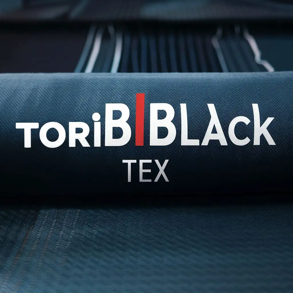 logo, Roll of fabric, with the text "TORIBLACK TEX", typography, be used in Sports Fitness industry