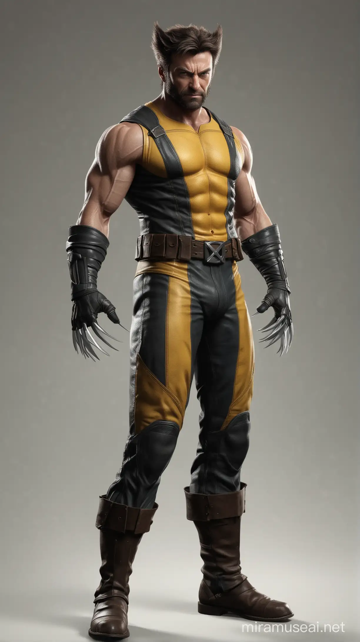 Fullbody Wolverine Character in Dynamic Action Pose
