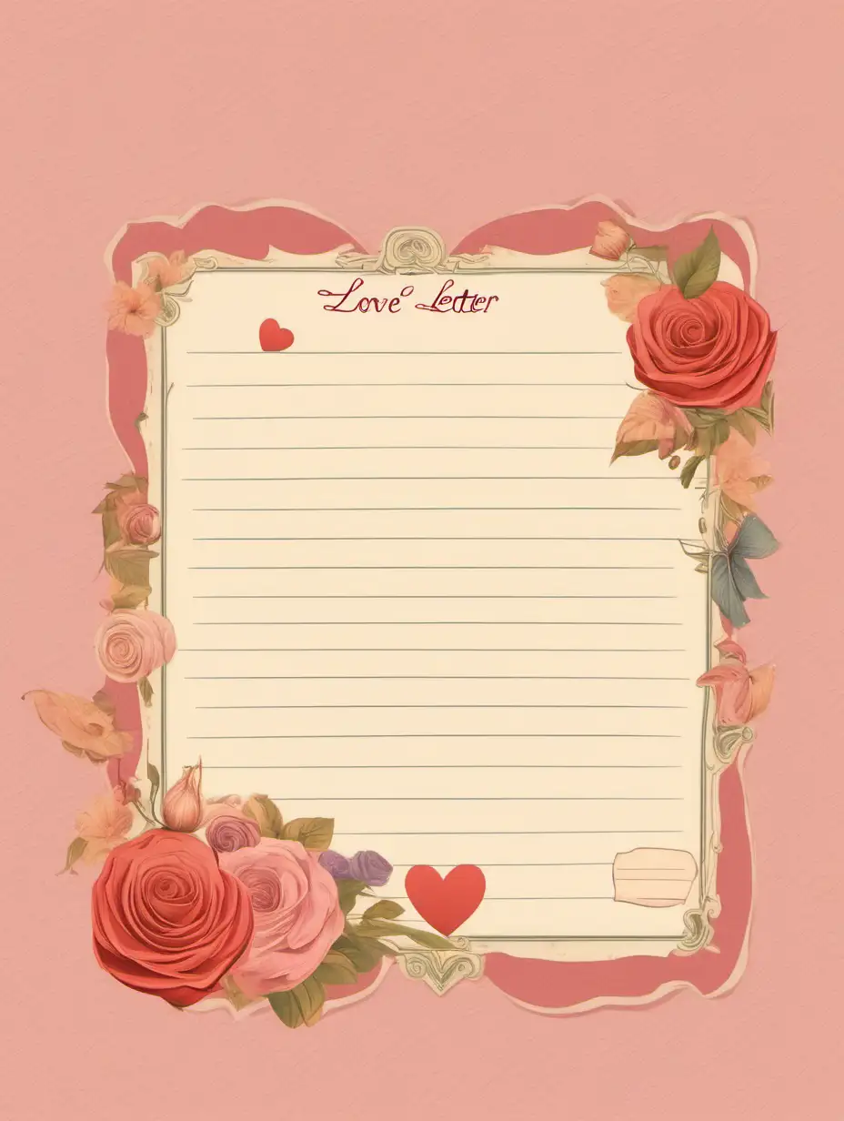 Vintage Love Letter Stationery with Elegant Floral Design