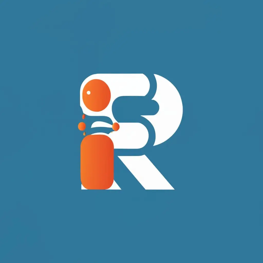 logo, robot, with the text "R", typography, be used in Technology industry