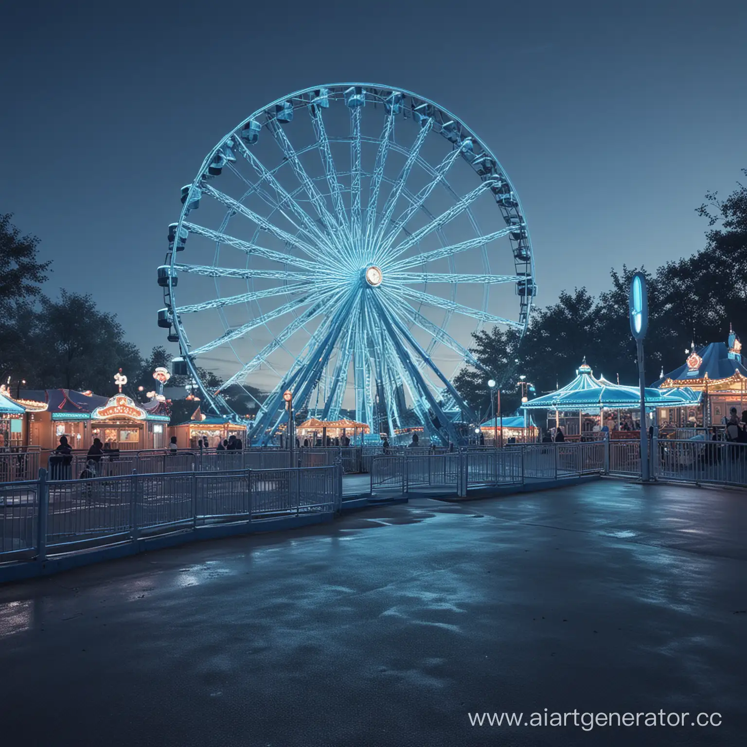 Tranquil-Blue-Amusement-Park-Landscape