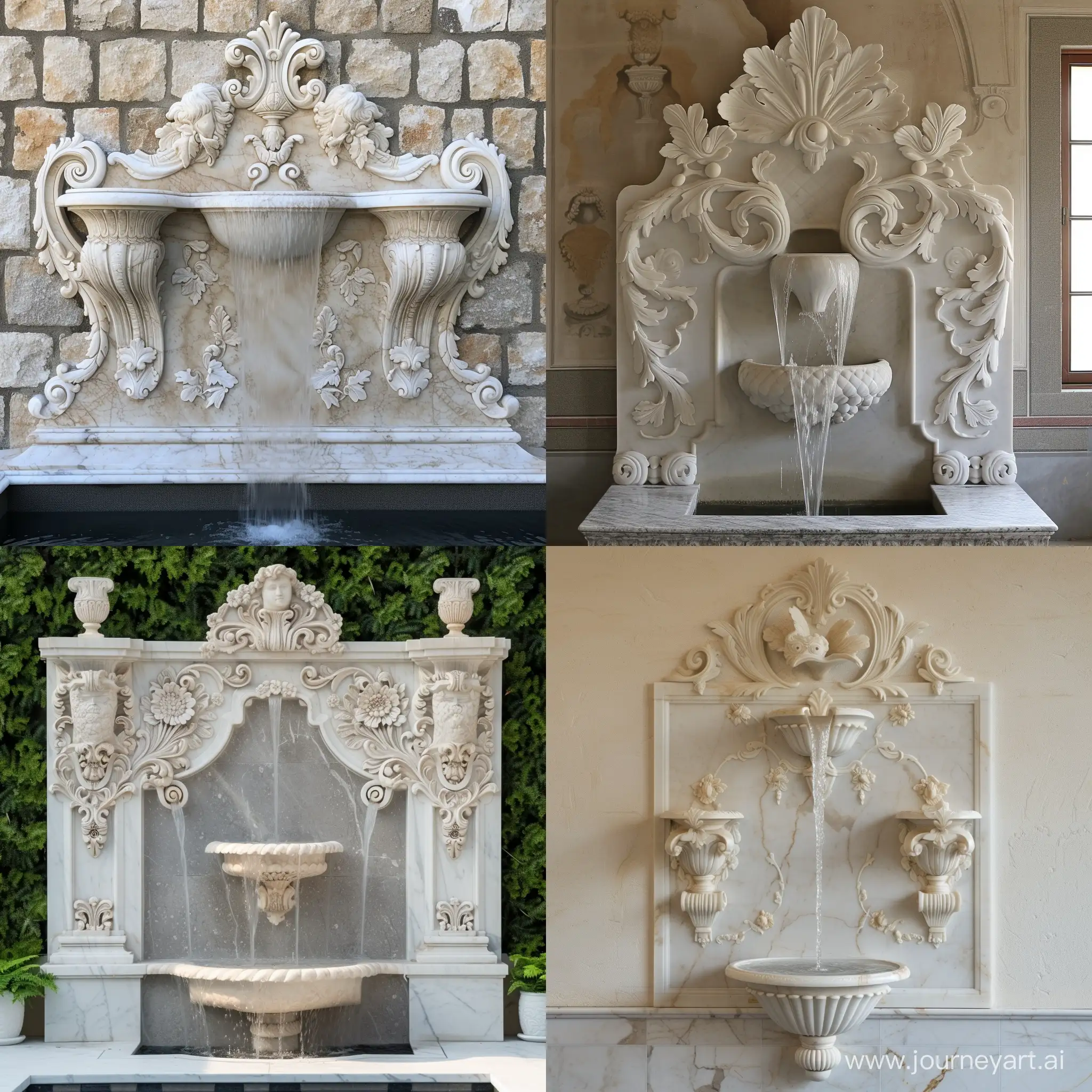 Elegant-Rococo-Marble-Wall-Fountain-Artistic-Nouveau-Design