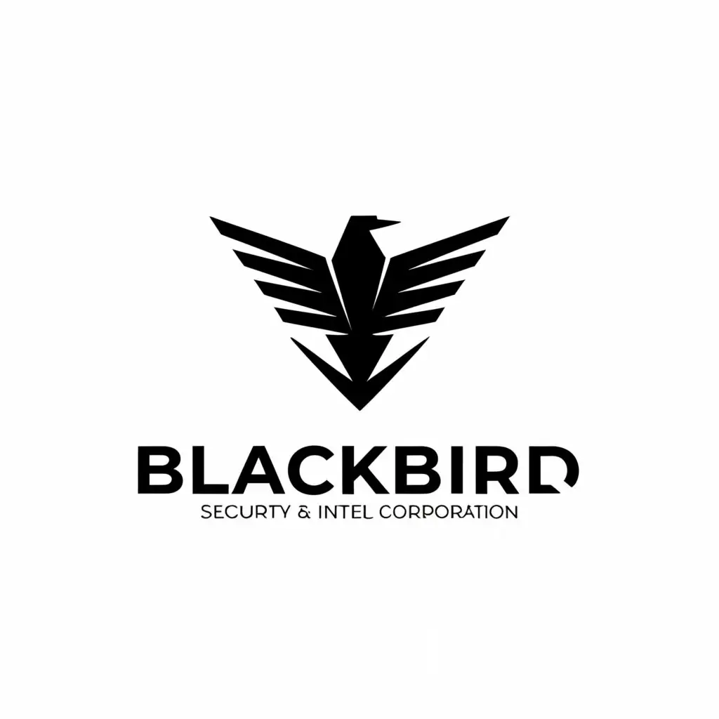 a logo design,with the text "BlackBird Security & Intel Corporation", main symbol:black bird,Minimalistic,clear background