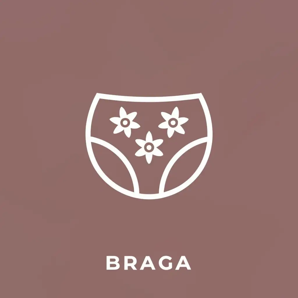 a logo design,with the text "Braga", main symbol:Women panties with a print with daisies. No outline and no text,Moderate,clear background